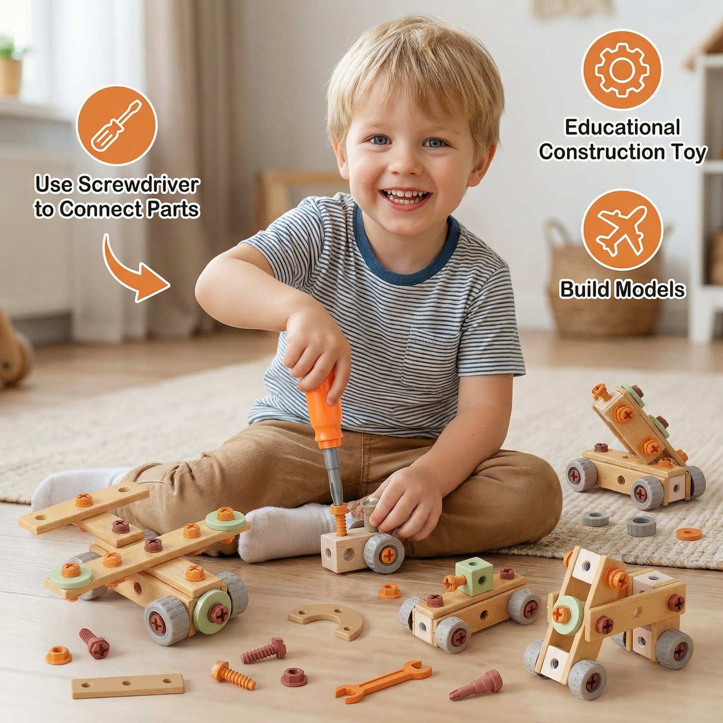 Kids Tool Set for Building & Fixing – Educational Construction Toy