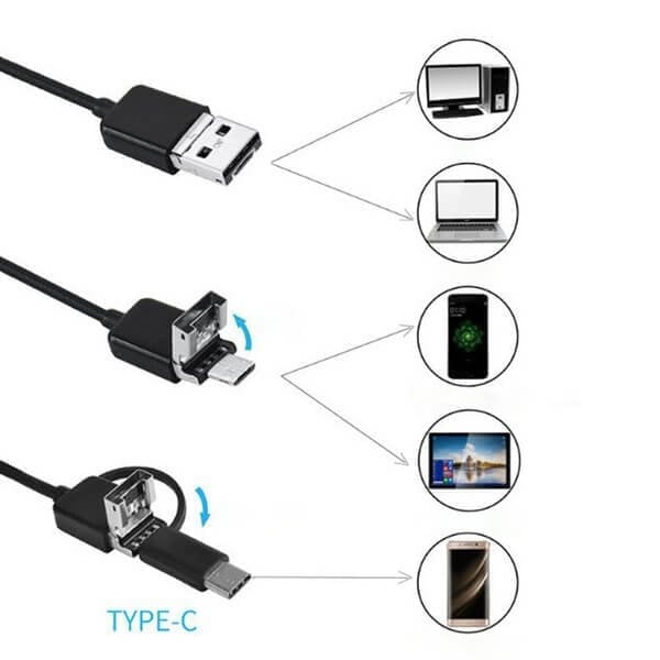 🔍 50% OFF! ✨ 3-IN-1 ENDOSCOPE - 2.0MP HD with 6 LED Lights, IP67 Waterproof, Compatible with Smartphones for Home Inspection and DIY Projects 📱🛠️
