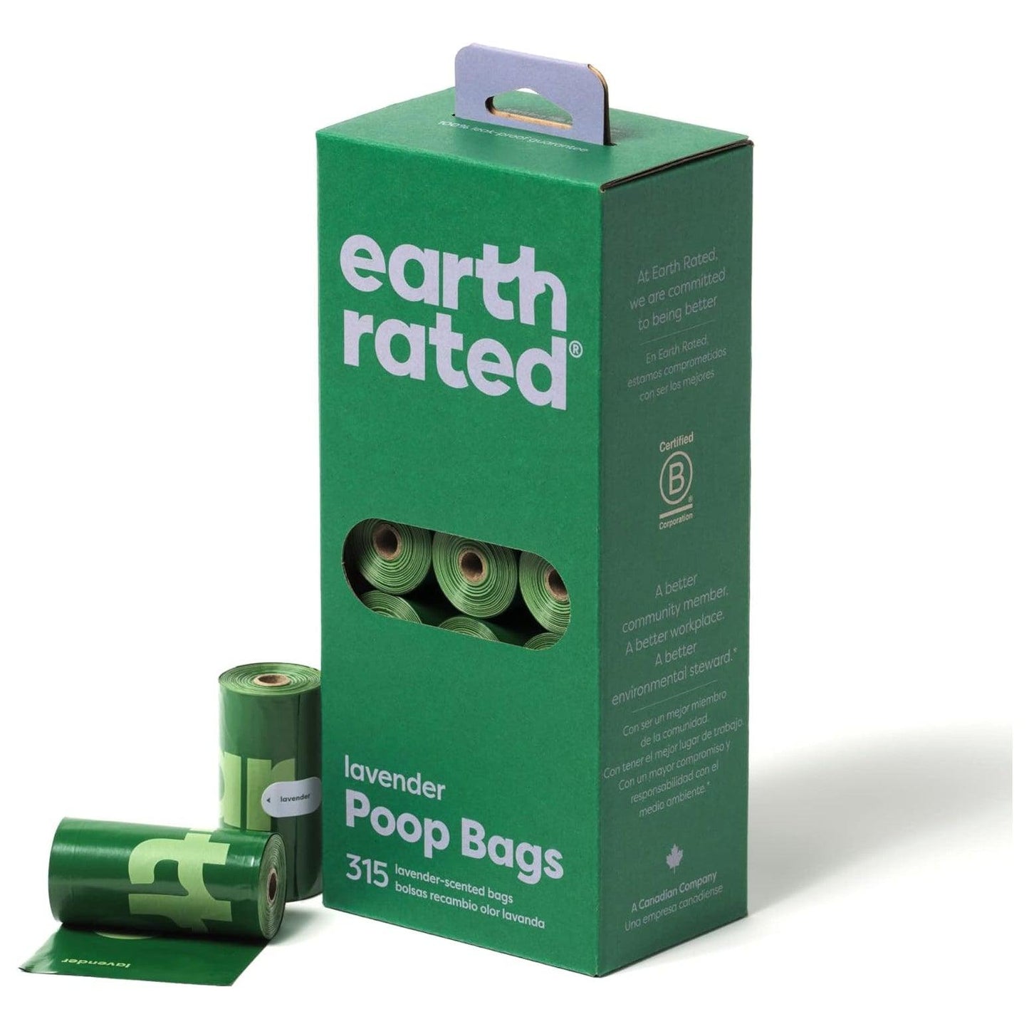 Dog Poo Bag Earth Rated-   Poo Bag with Lavender Scented & Unscented Refill Rolls 315Pk