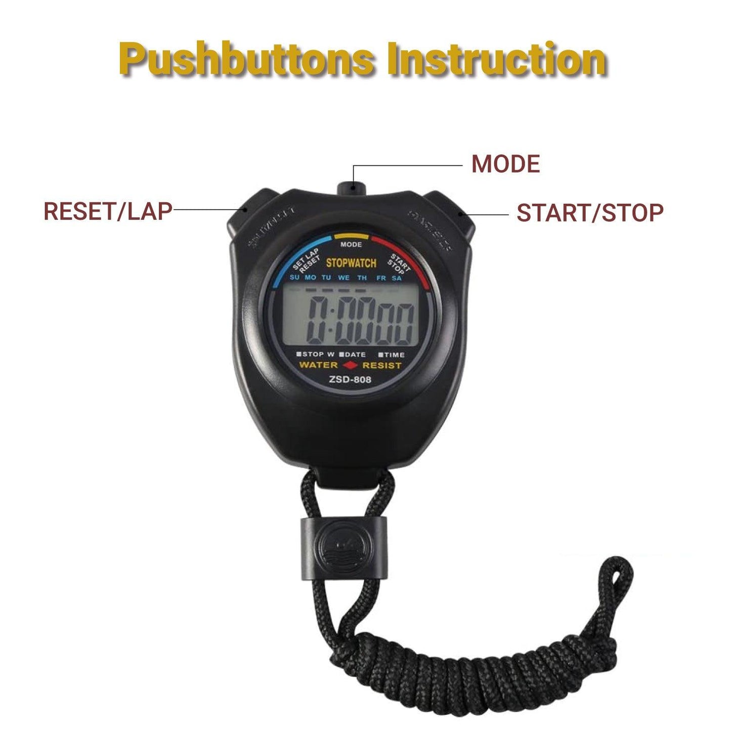 Sports and Referee Digital Stop Watch Timer - Digital Sport Stopwatch Timer, for Football, Basketball, Running, Swimming, Fitness