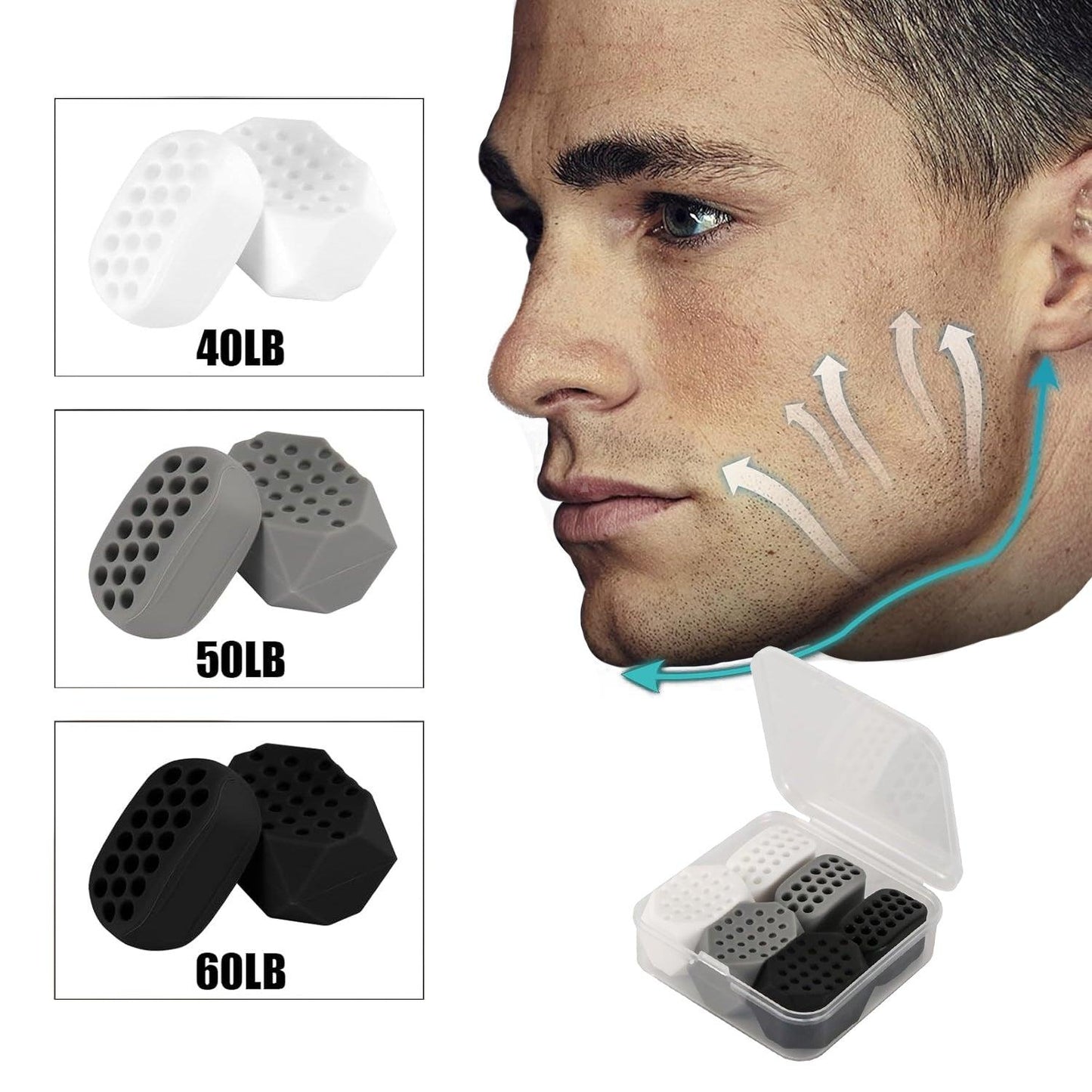 Jaw Exercises Tool - Chiselled Jawline Fitness Neck Face Toning Anti-Wrinkle