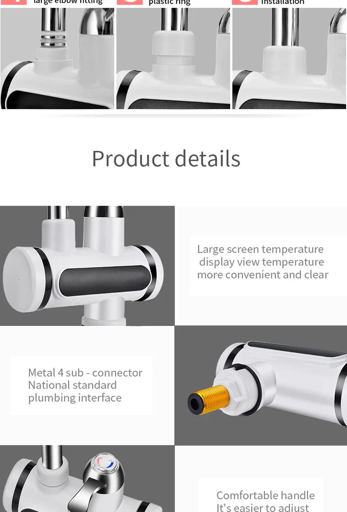 Kitchen Electric Water Tap Water Heater Temperature Cold Heating Hot Water Faucet Heater