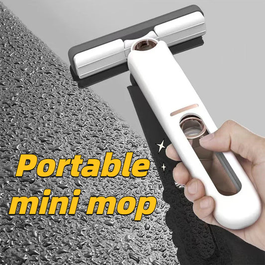 function Portable Squeeze Cleaning Mop Desk Window Glass Cleaner  New Portable Self-NSqueeze Mini Mop, Lazy Hand Wash-Free Strong Absorbent Mop