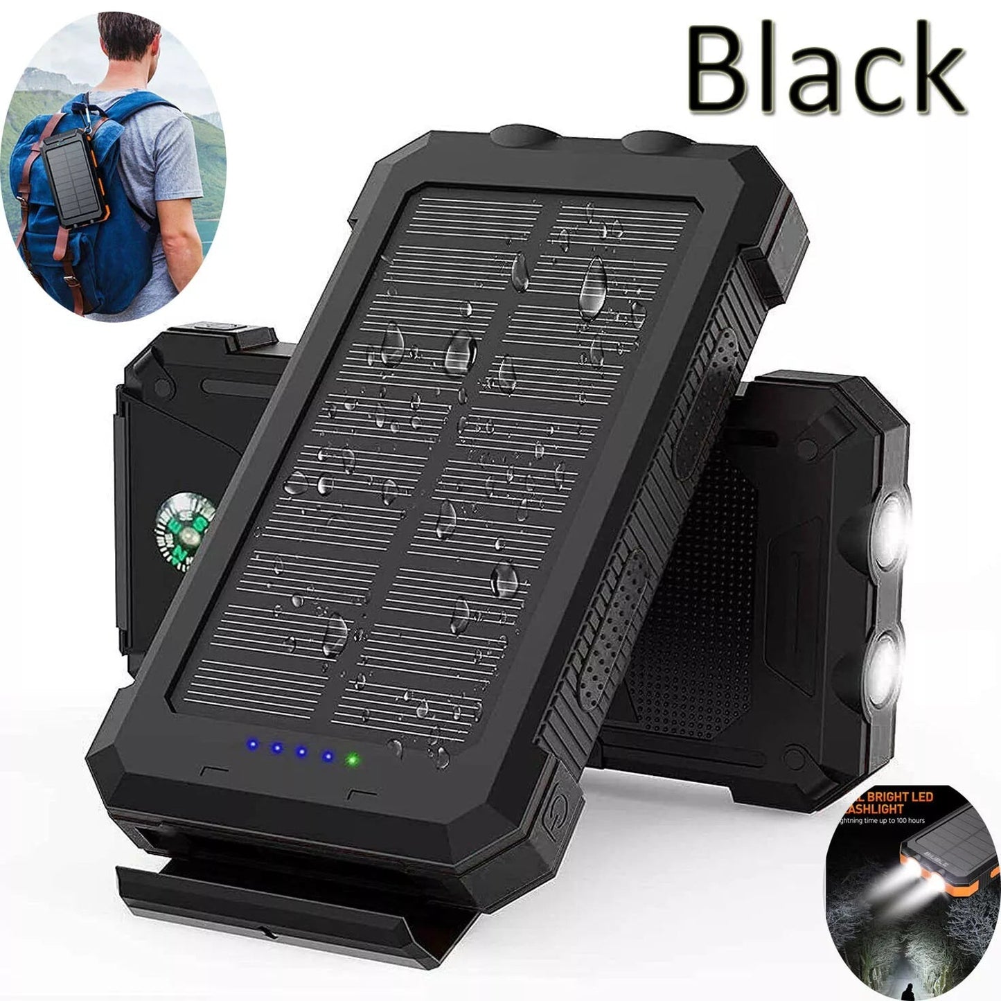 1O000000mAh Solar Power Bank LED Battery Charger For Cell Phone