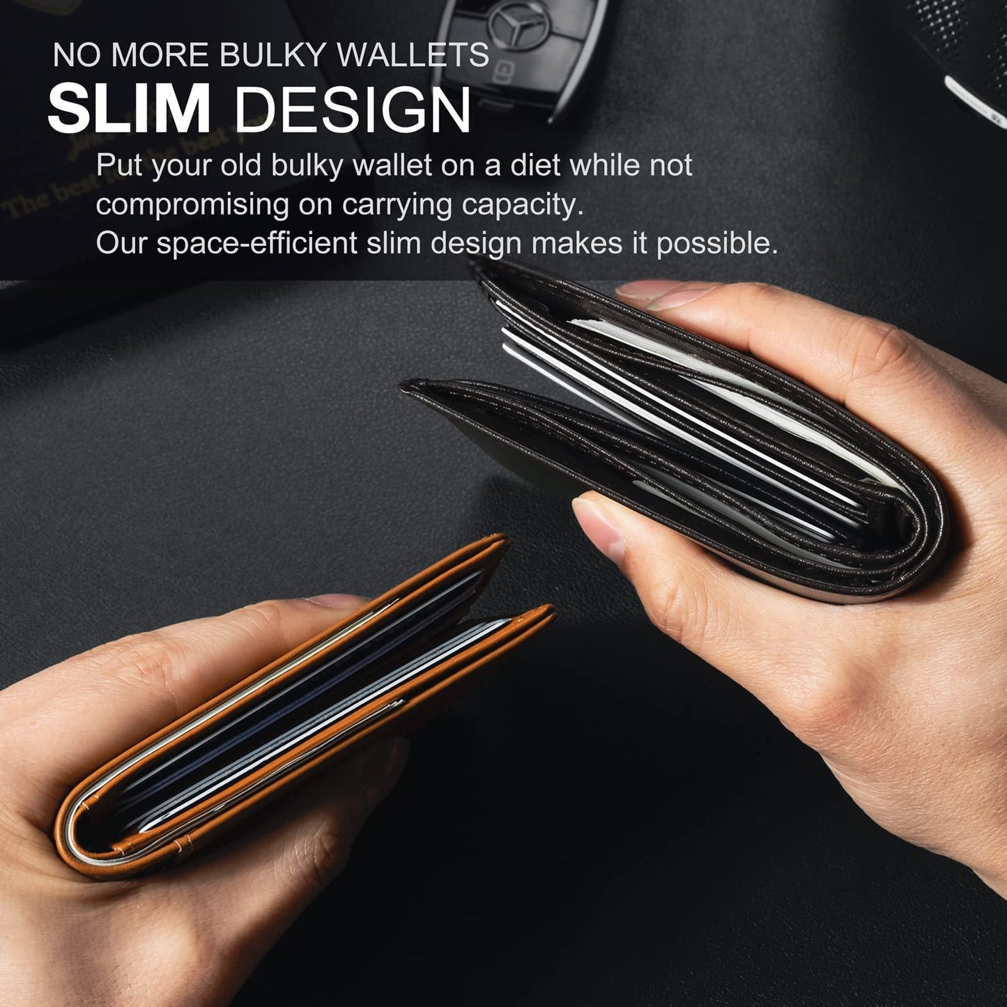 🔥BUY 2 GET 1 FREE🔥GSOIAX Mens Slim Wallet Rfid Blocking 2