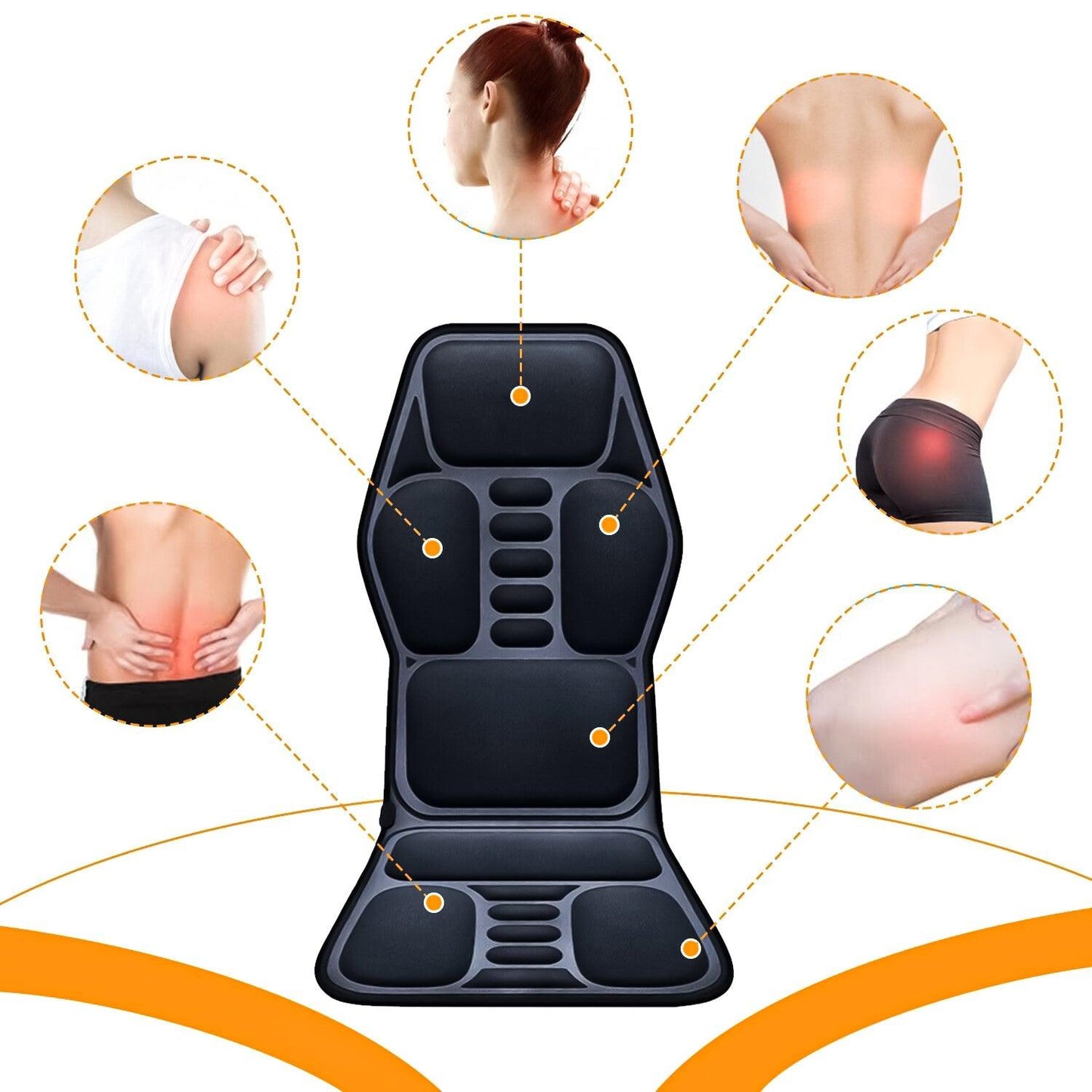 Full Body Massage Mat With Heat - 8 Modes Massage Cushion Full Back Car Chair Seat Pad Mat Neck Heat Massager UK