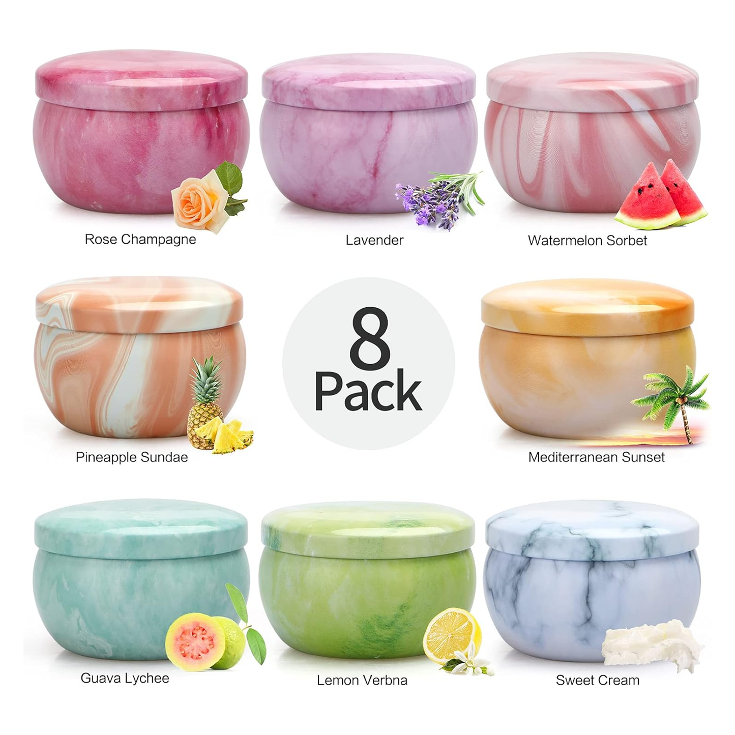 Aromatherapy Oil Candles - 8 Pack Scented Candles Gifts Set 120 Hours Burning Time