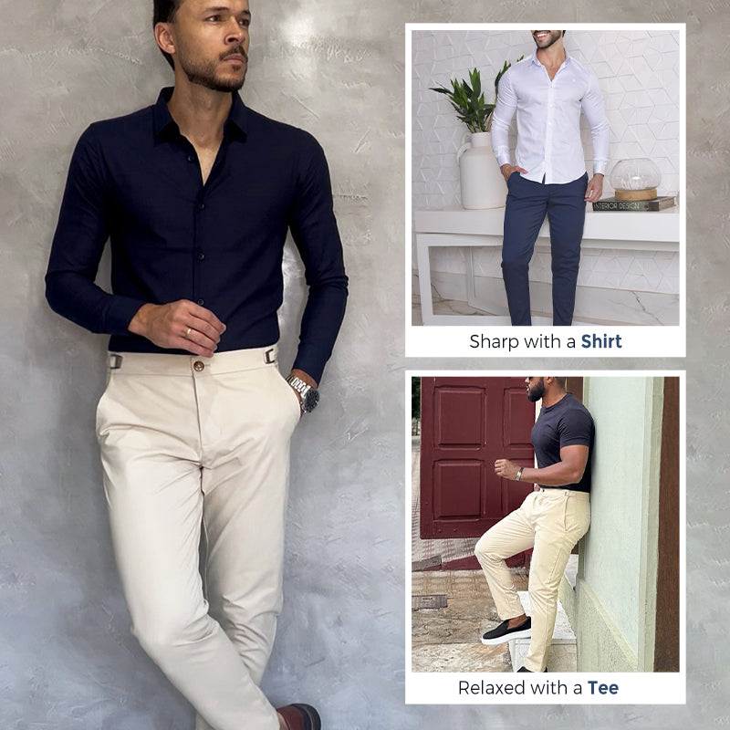 ⏰ LAST DAY 50% OFF! Men's Stretch Slim Fit Pants – Skinny But Comfy