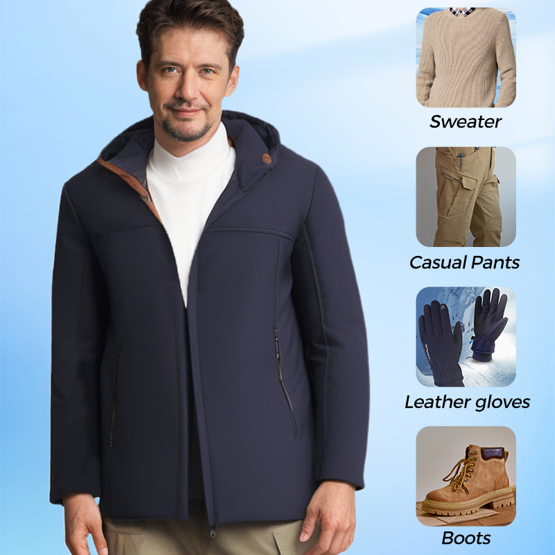 Men’s Thermal Thick Hooded Parka Coat