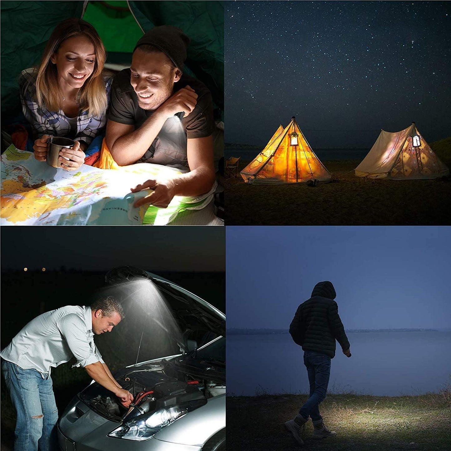 Best Budget MTB Lights UK - Bike Bicycle Premium Aluminium Lights Set Waterproof Rechargeable Powerbank