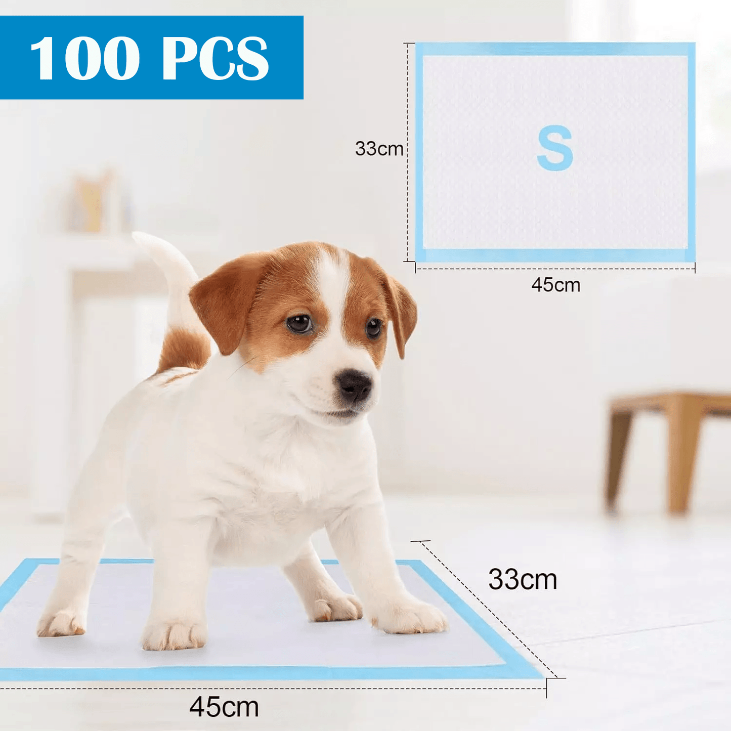 Pet Toilet Training Pads – 100pcs Super Absorbent Puppy Masts for Indoor & Outdoor Use
