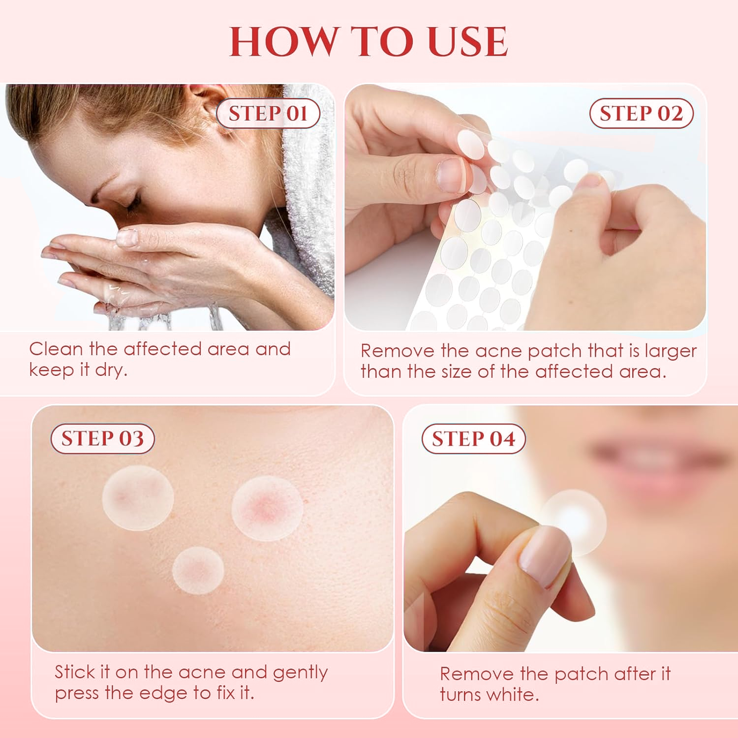 Clear Pimple Patch - 36pcs Sheet Acne Patch Tag Hydrocolloid Pimple Spot Acne Healing Dots