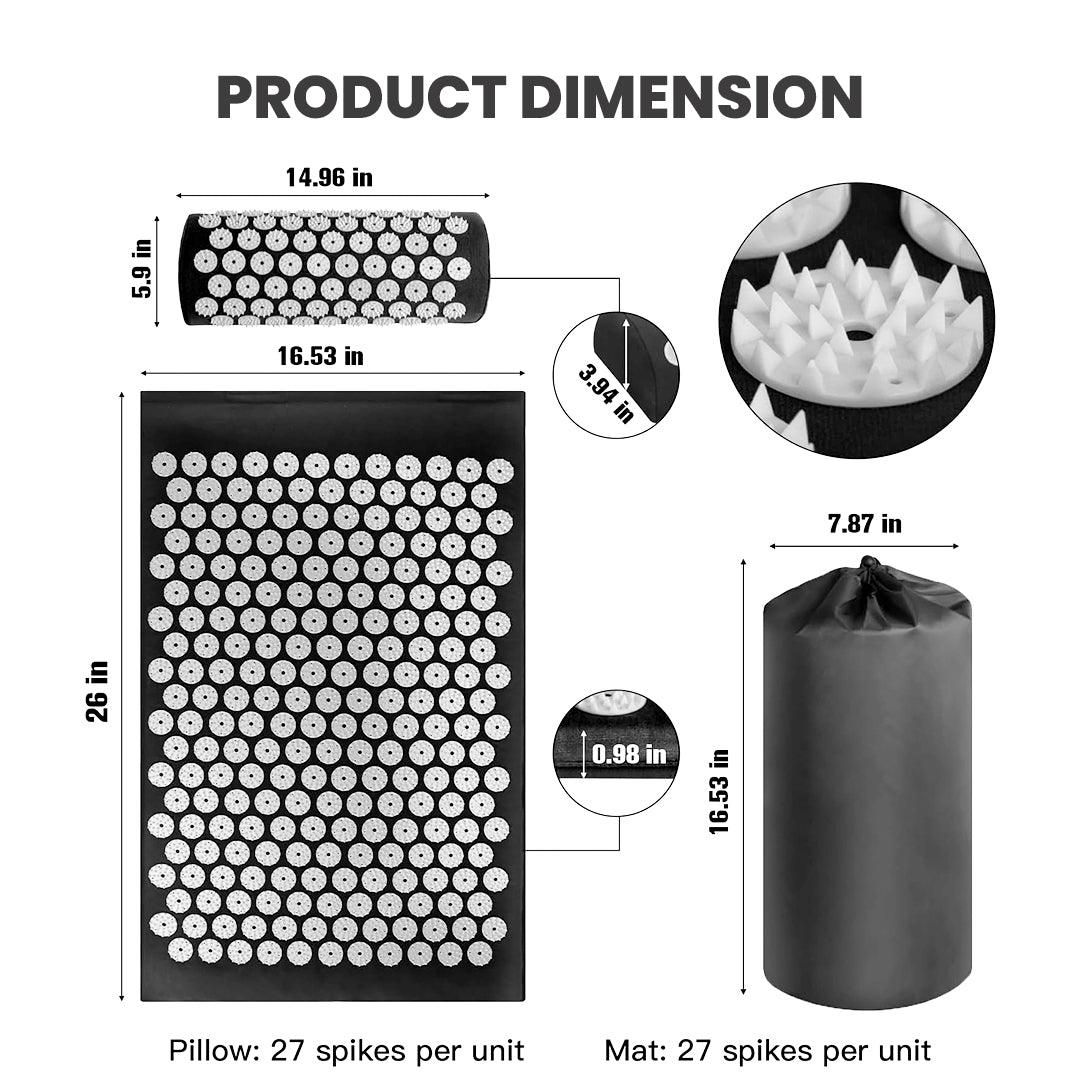 Spiky Mat for Back Pain - Acupuncture Massage Mat Relieve Stress Back Body Pain Spike Acupressure Mat Set