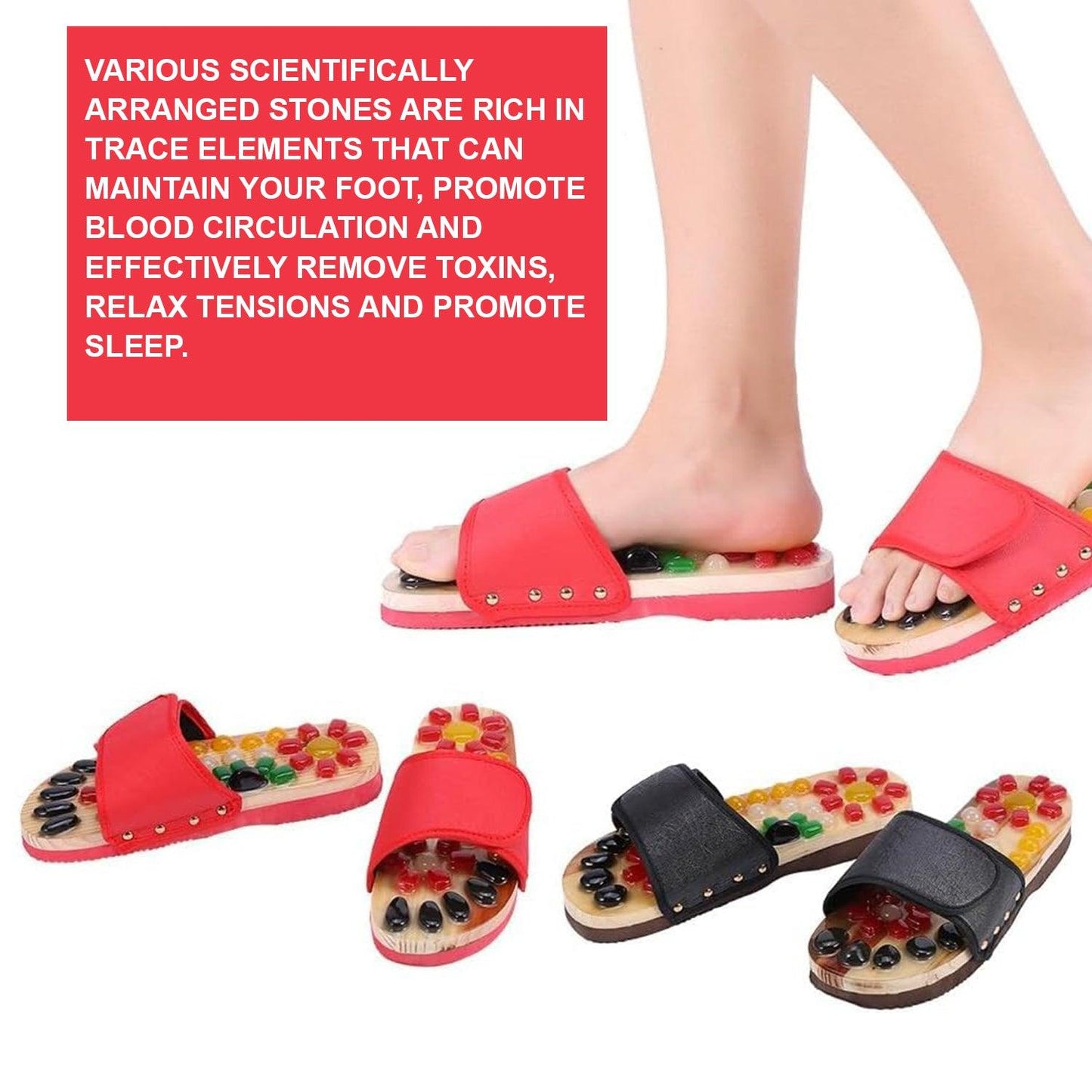 Foot Massage Slippers - Acupressure Foot Massager Slipper Sandals Acupoint Stimulation Massager