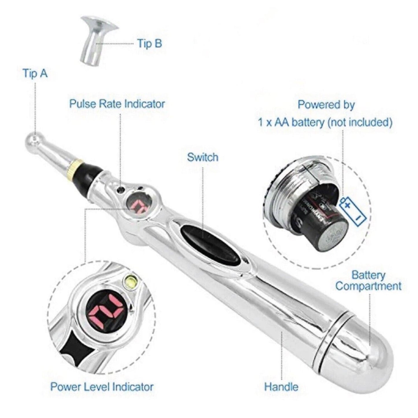 Electronic Acupuncture Pen - Electric Acupuncture Magnet Therapy Heal Massage Meridian Energy Pen Relief Pain