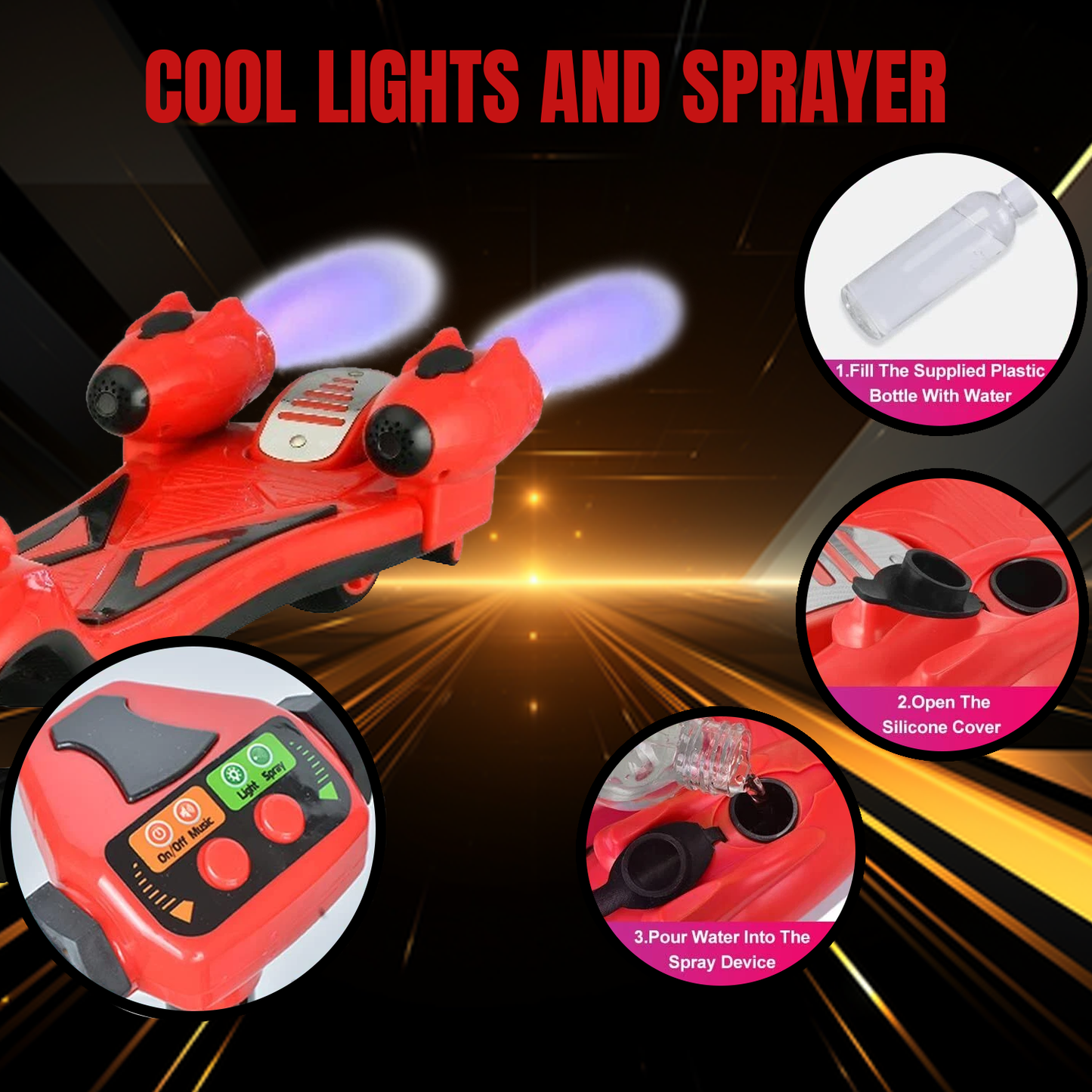 Kick Scooter for Kids – 3-Wheel Foldable Scooter with LED Light-Up Wheels & Adjustable Height