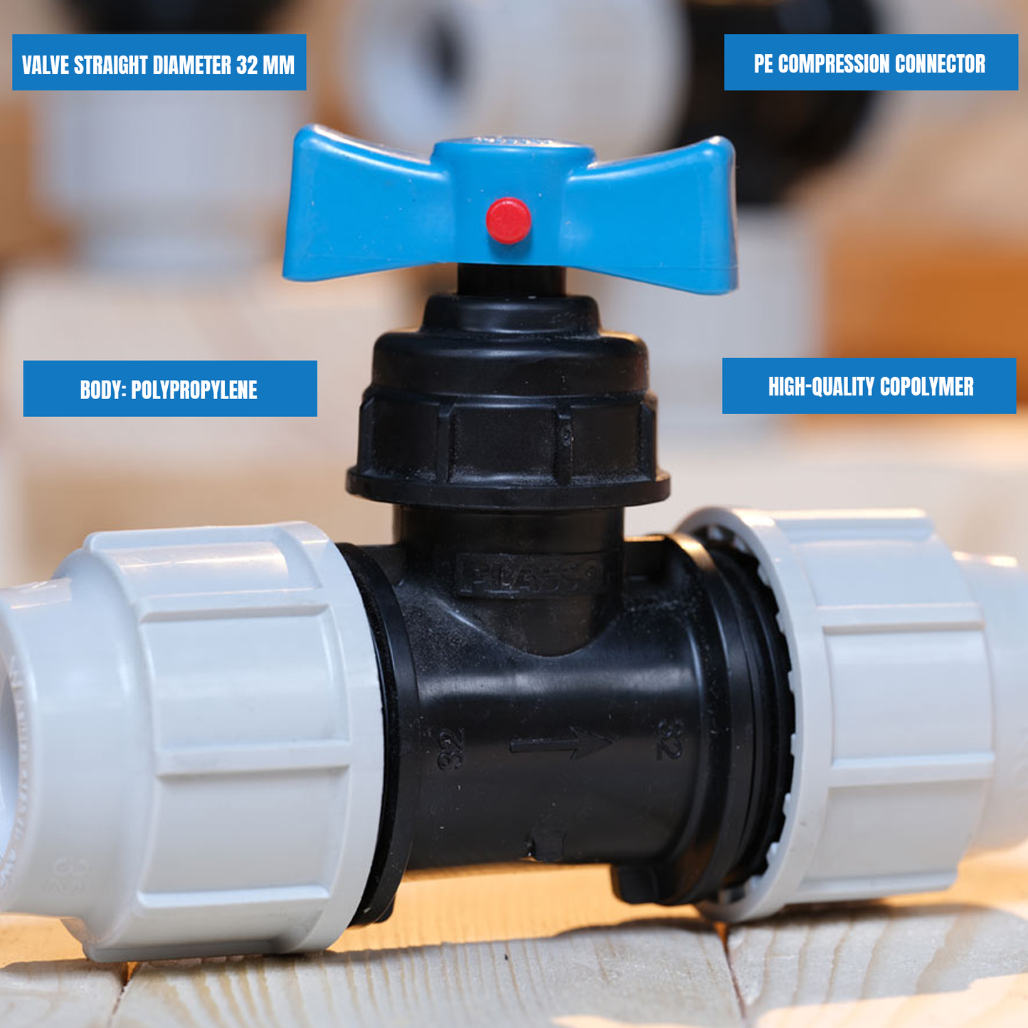 Water Stop Valve – Brass Shut Off Valve for Garden Hose, Pipe, or Tap Connection