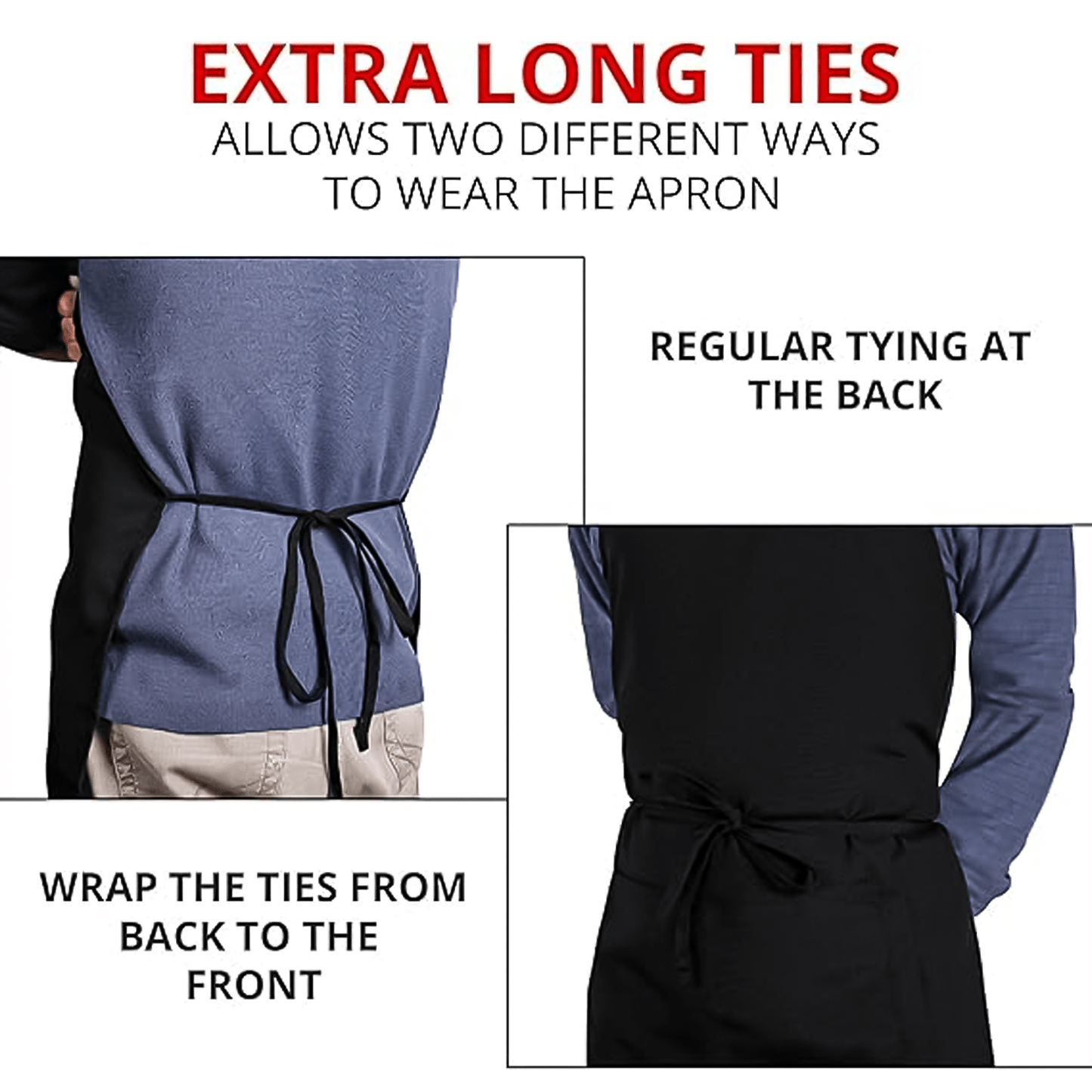 Waterproof Kitchen Apron - Plain Apron for Cooking Chefs Baking Pocket Craft BBQ Front Butcher Catering