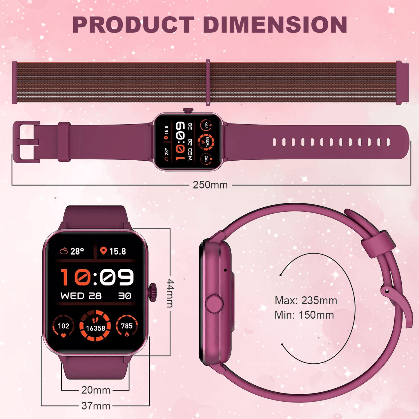 Fitness Tracker Watch – Smart Activity Watch With Heart Rate & BP Monitor For Men & Women Sport Watches