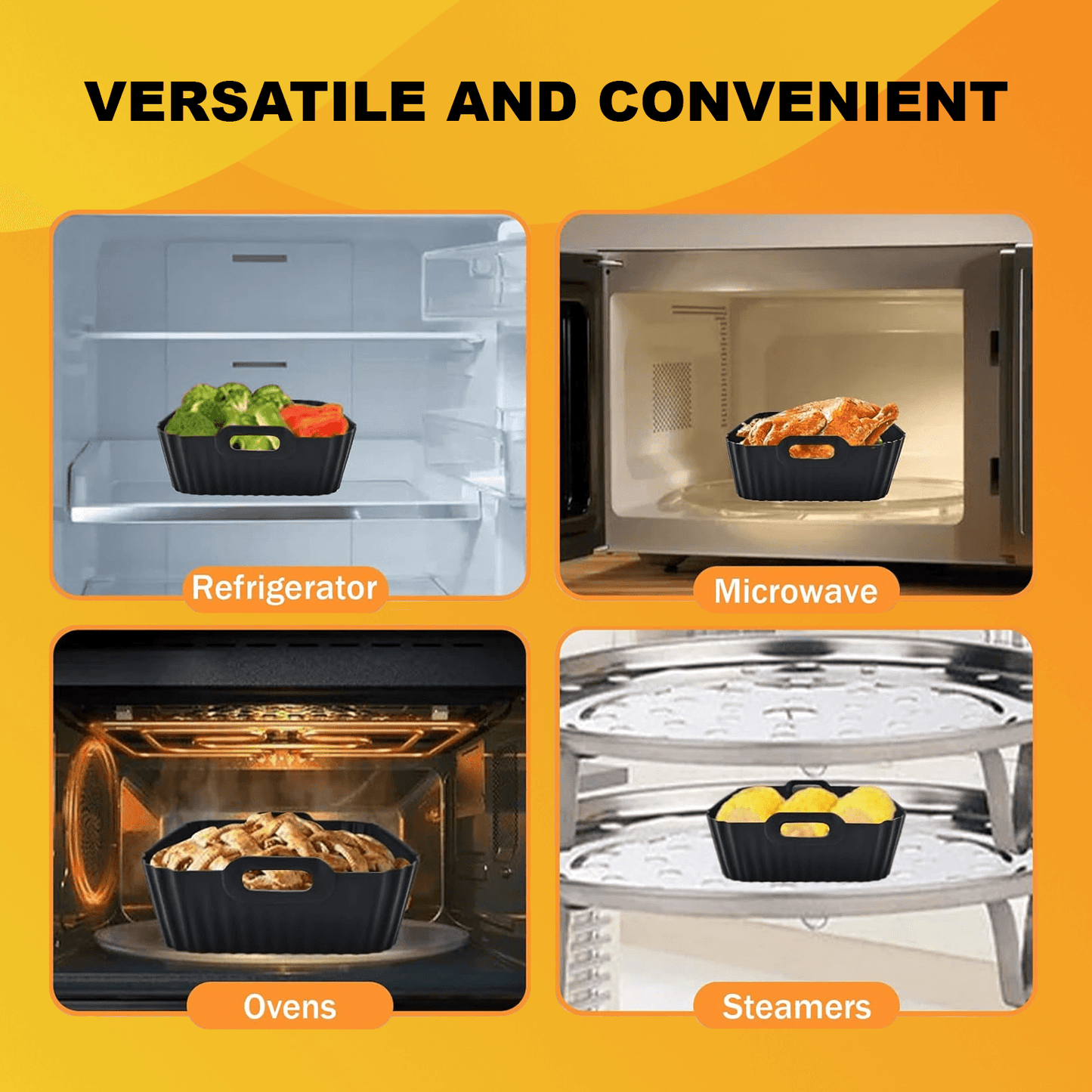 Silicone Air Fryer Liner- 1/2PCS Air Fryer Silicone Liners Kitchen Accessories Replacement