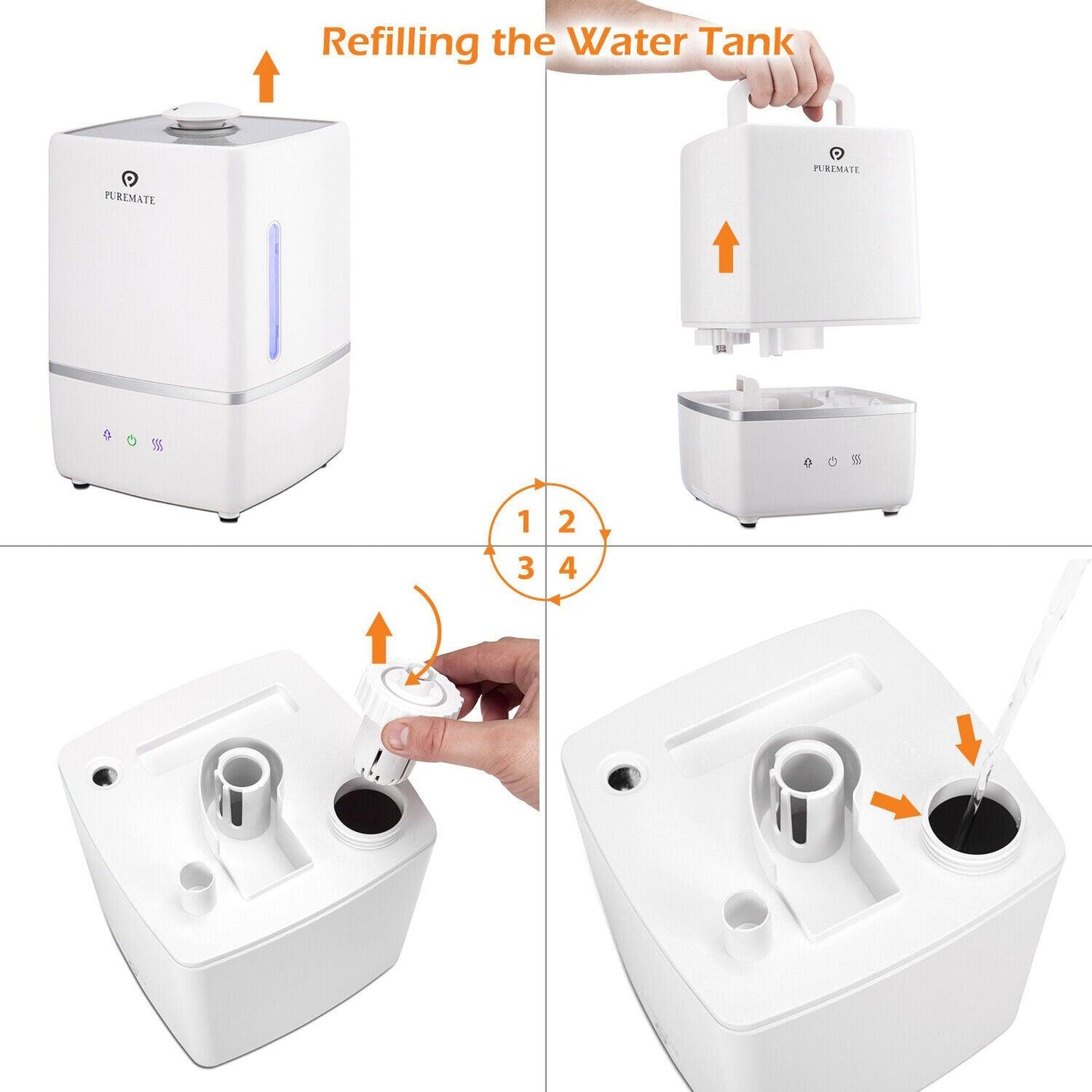 Cold Mist Humidifier - Auto Shut-Off Ultrasonic Cool & Warm Mist Humidifier with Ioniser and Aroma Diffuser Tray