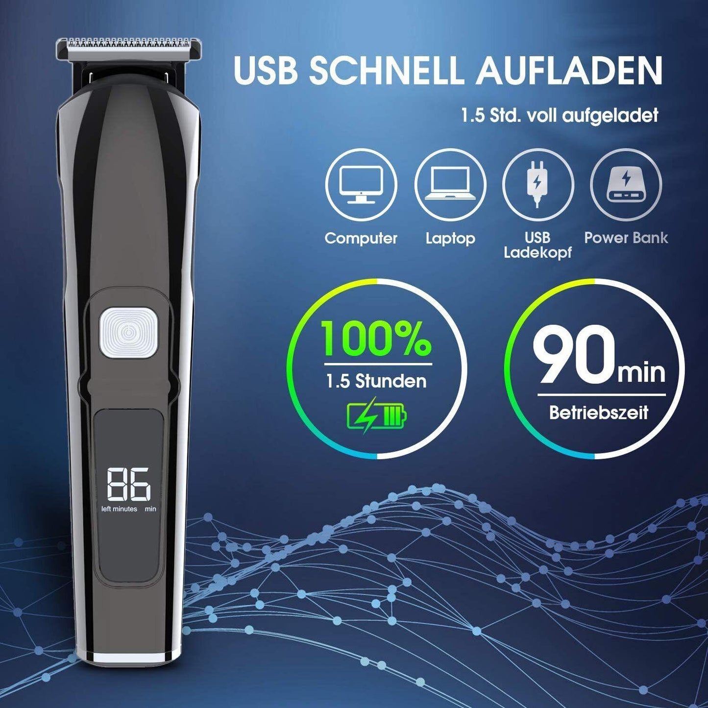 Hair Clippers for Men Cordless Beard Trimmer