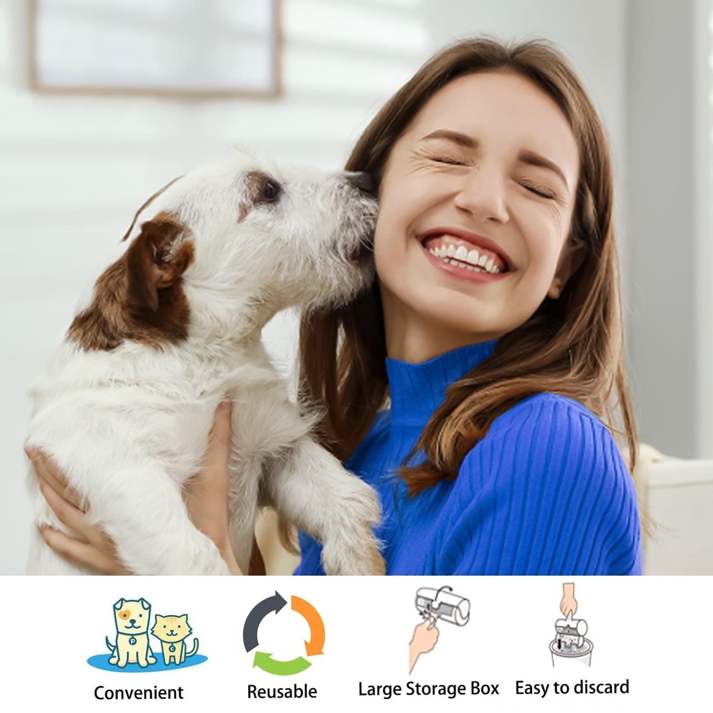 Pet Hair Remover Roller - Reusable Animal Hair Removal Brush for Dogs and Cats