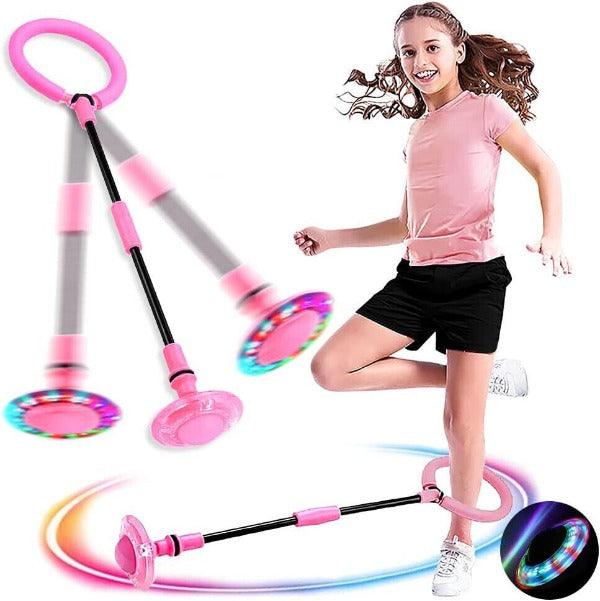 Ankle Ball Toy - Foldable Flash Wheel Skip Ball Fun | Foot Hula Hoop Skipping Rope Outdoor Game