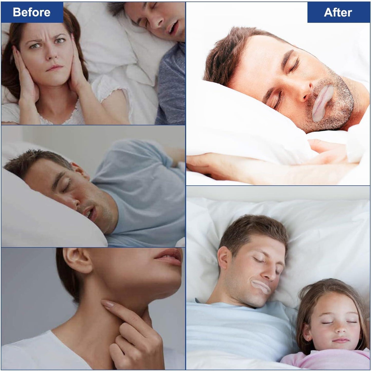 Mouth Taping for Sleep - Better Nose Breathing Instant Snoring Relief Strips Gentle Mouth Tape