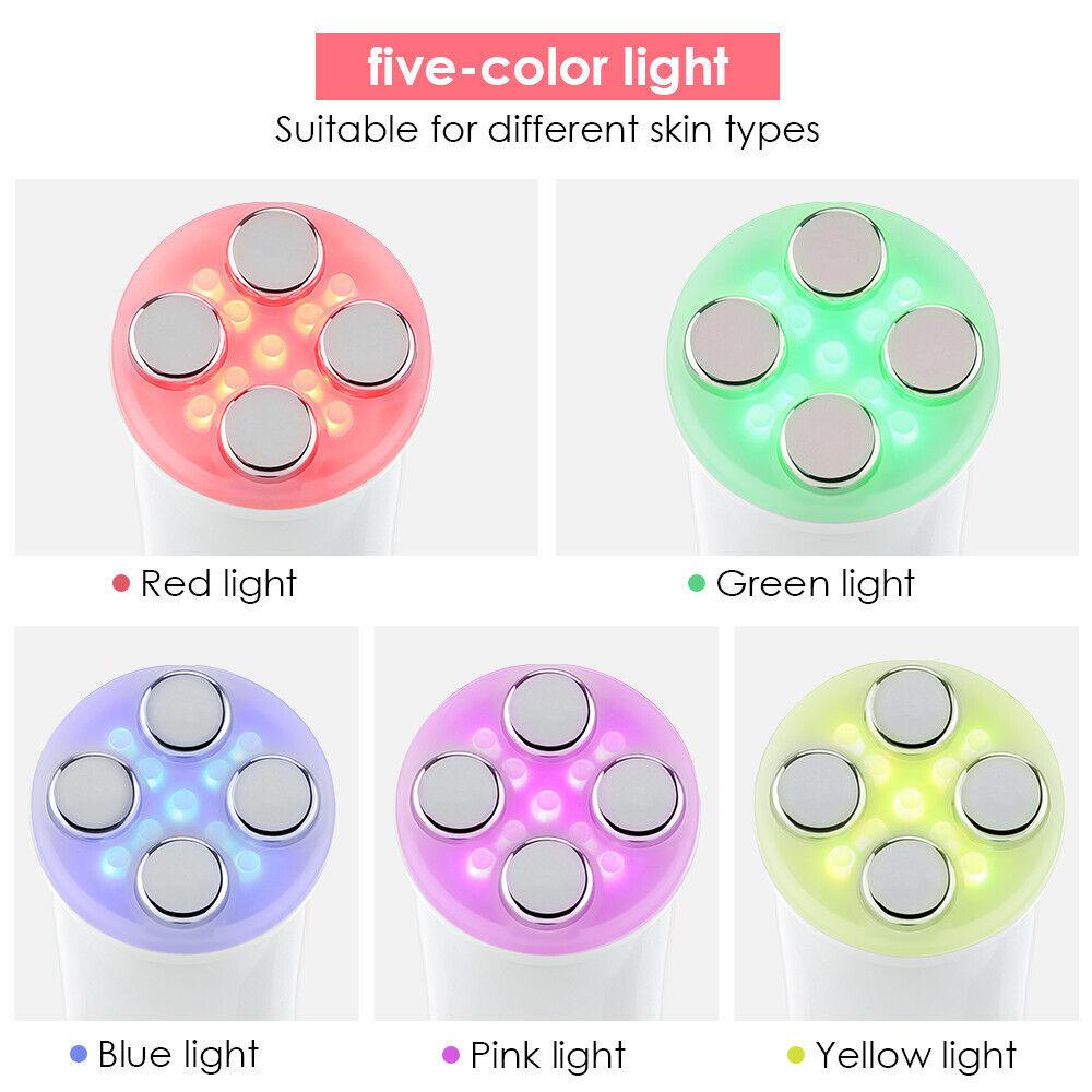 Face Tightener Machine - 5 in1 LED RF Skin Beauty Instrument Ultrasonic Face Massager Anti-aging Device