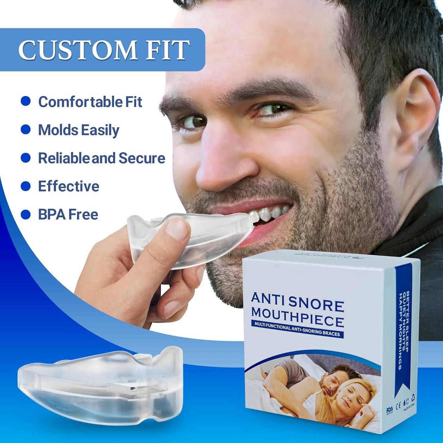 Mouthguard for Snoring - NHS Snore Stopper Anti Snoring Mouth Guard Device Sleep Aid Stop Apnoea