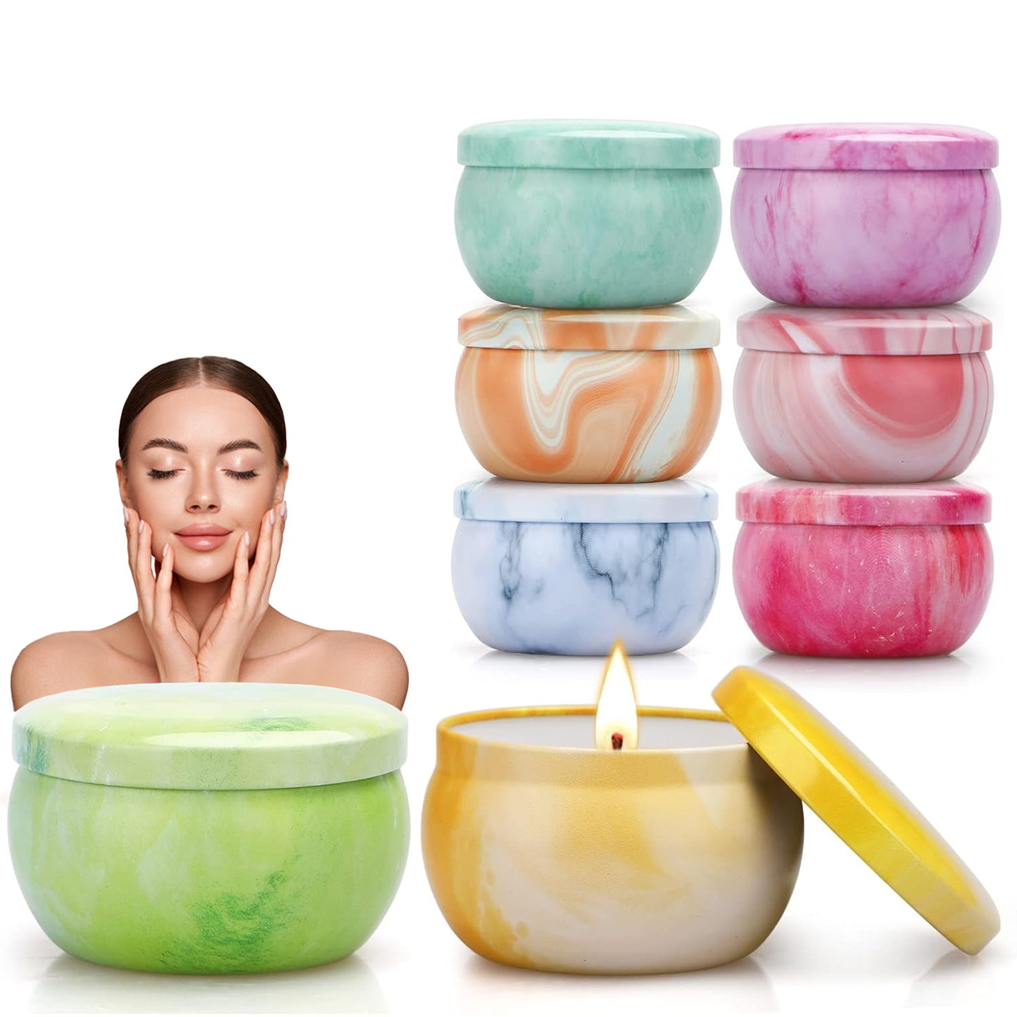 Aromatherapy Oil Candles - 8 Pack Scented Candles Gifts Set 120 Hours Burning Time