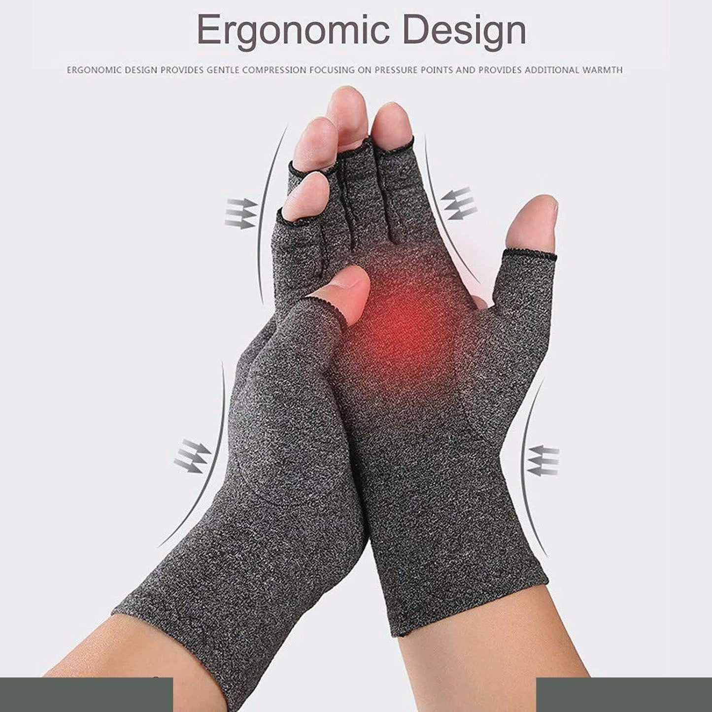 Compression Gloves for Arthritis - Fingerless Pain Relief Arthritic Hands Rheumatoid Anti Arthritis Elastic Gloves