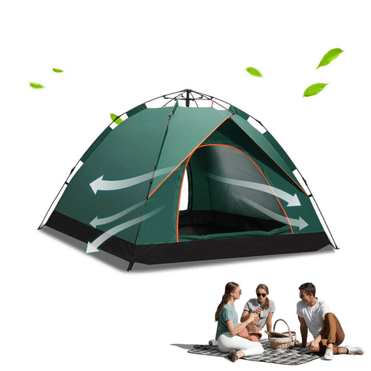 Automatic Pop-up Tent - 2-3 Man Instant Double Layer Pop up Camping Tent Waterproof Outdoor UK