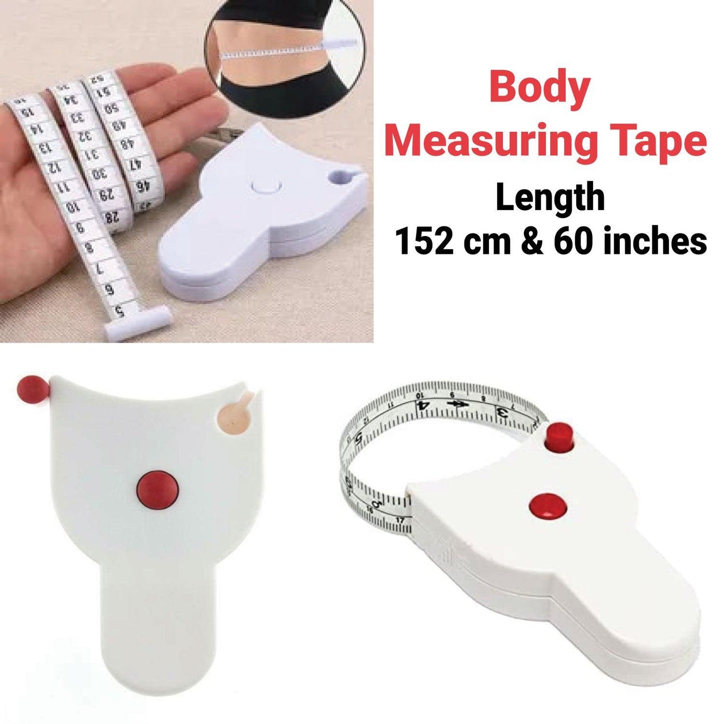 Measuring Tape for Body - Push-Button Retract Lock Pin System 150CM Automatic Telescopic Body Measure Tape