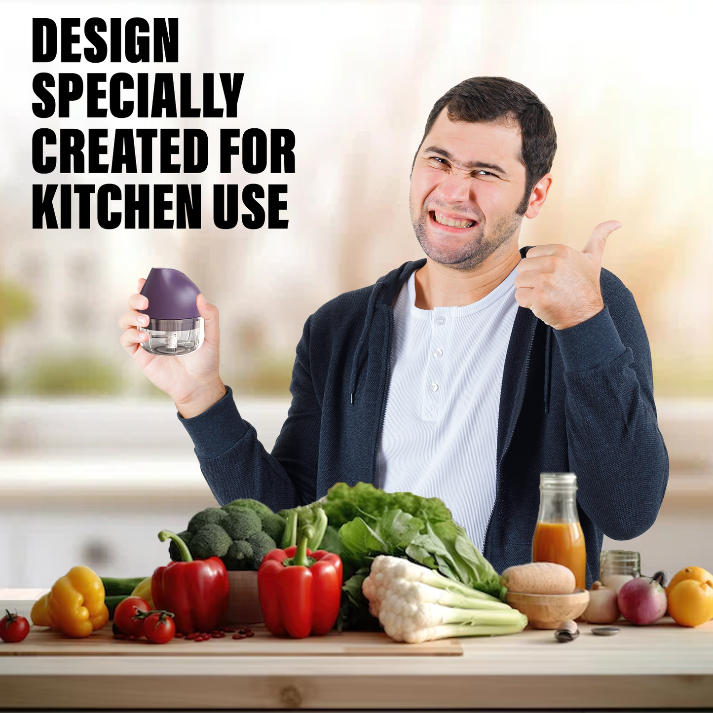 Electric Vegetable Chopper – 250ml Mini Food Processor Blender Meat Vegetable Crusher Mixer