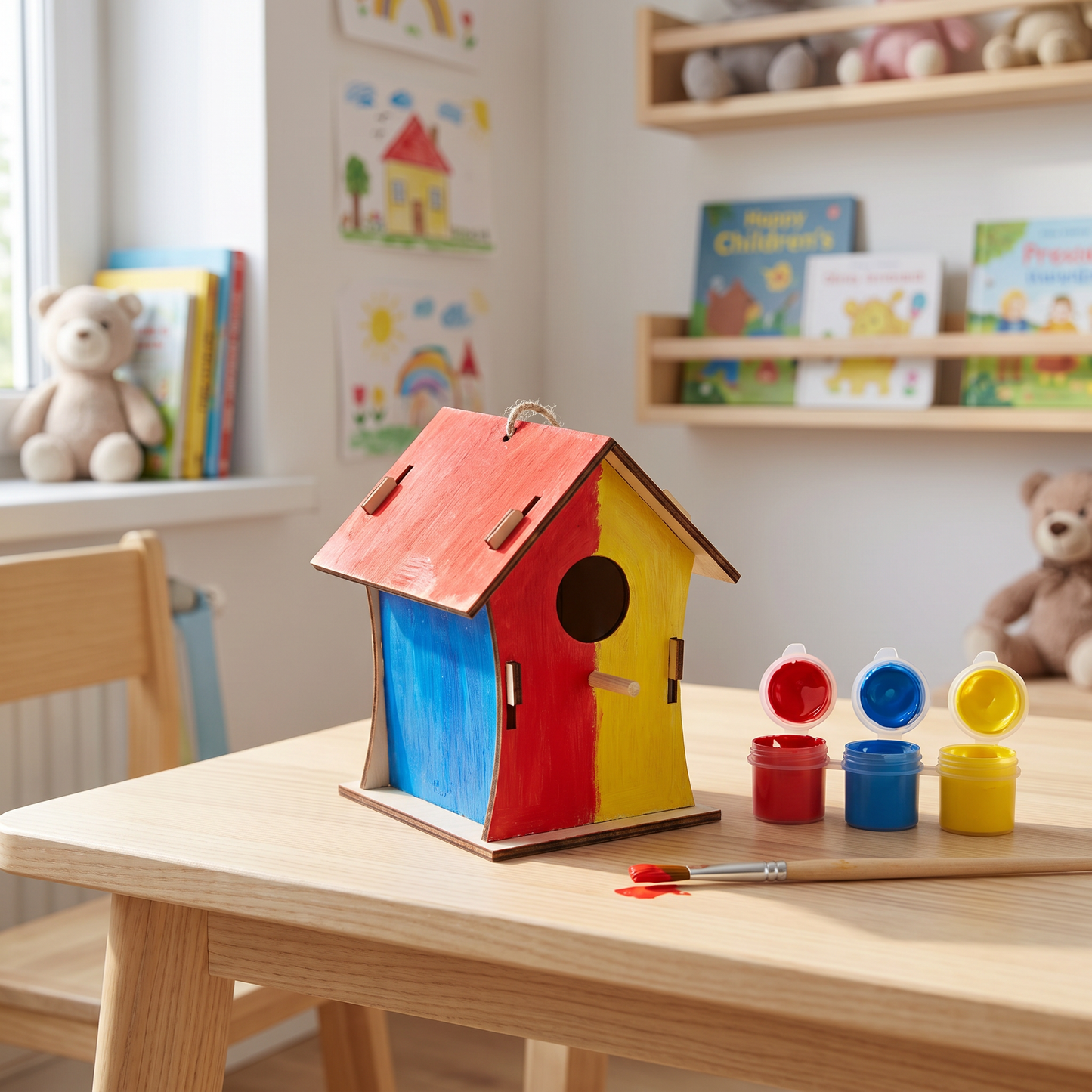 Colorful DIY Wooden Birdhouse Kit for Kids – Paint & Craft Set