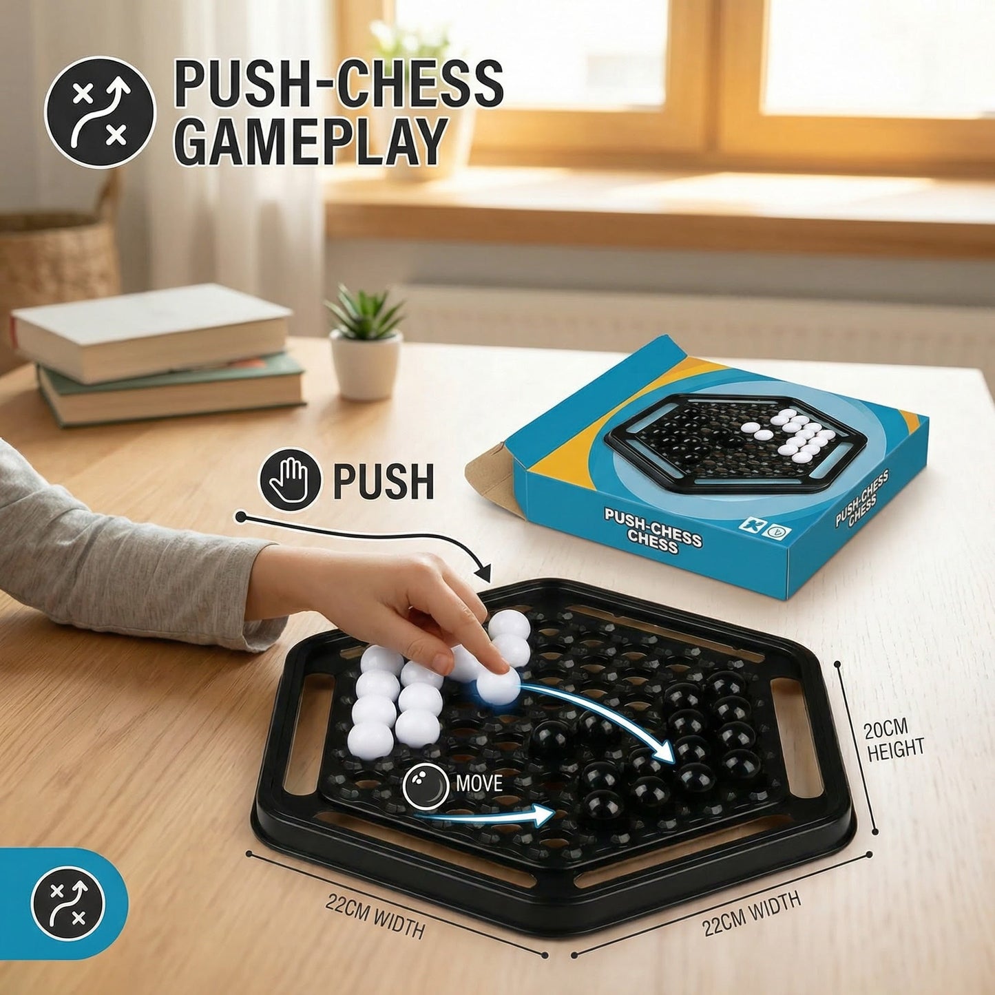 Push-Chess Family Strategy Game – Interactive Logic & Thinking Game for Kids