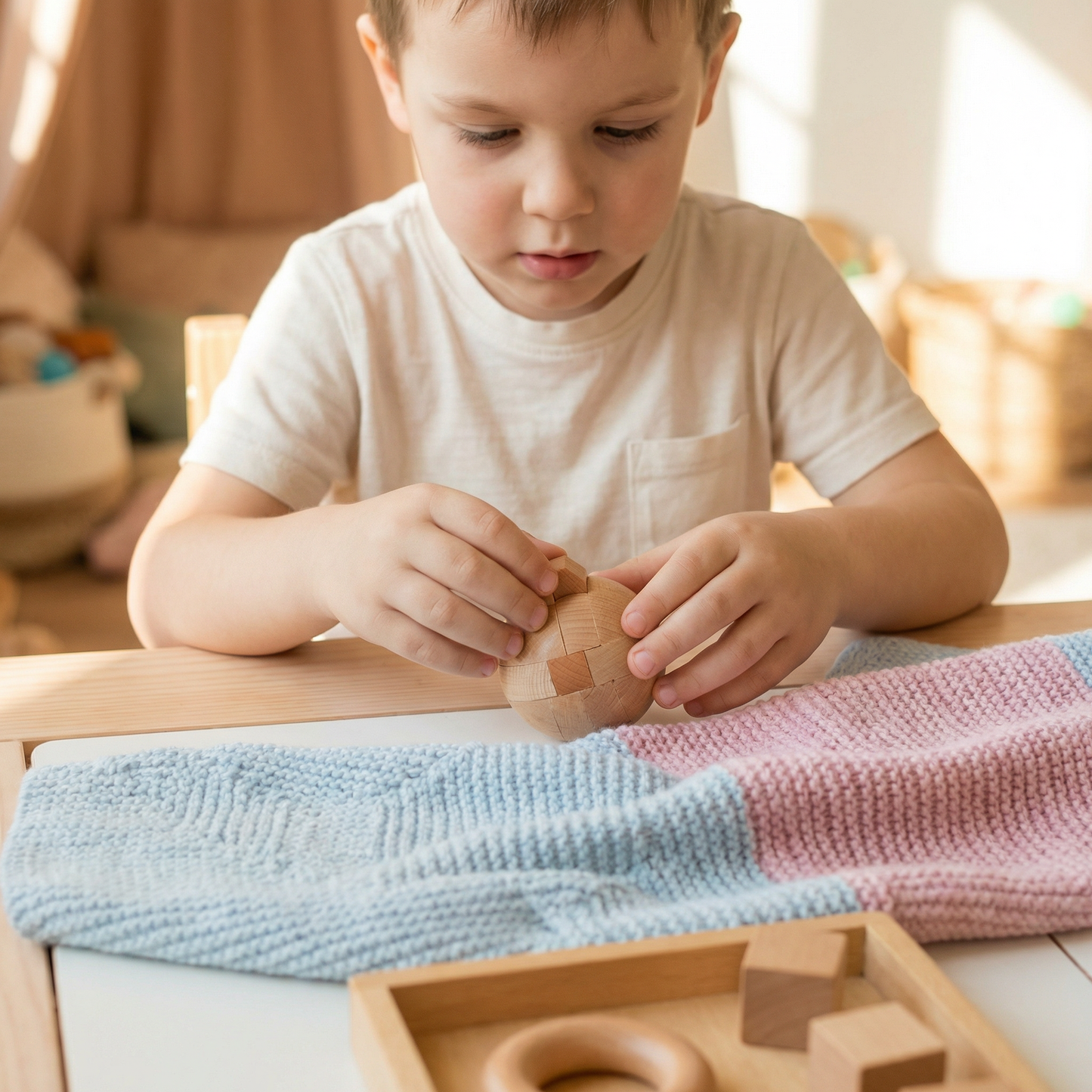 Montessori 3D Wooden Brain Puzzle - Early Learning Toy