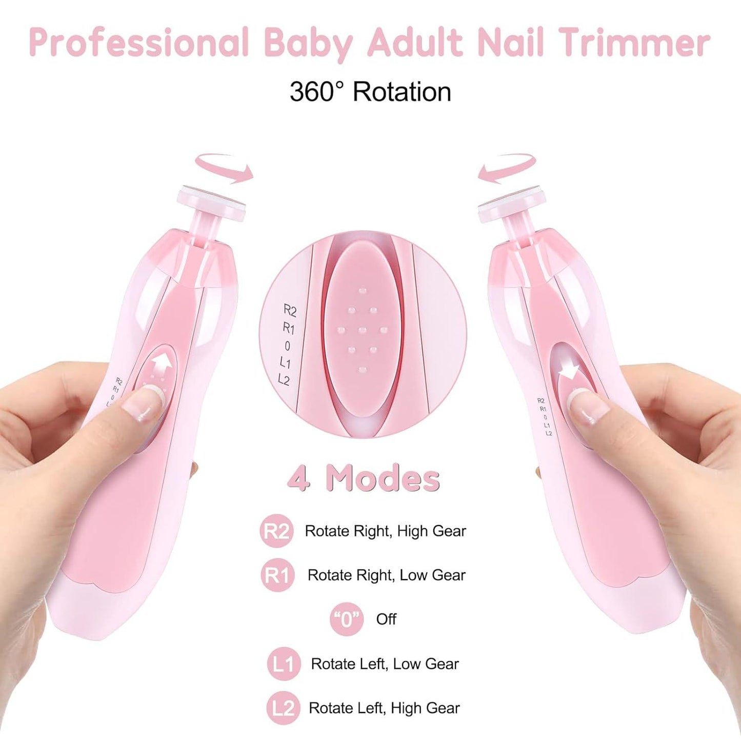 Electric Nail Trimmers - Electric Baby Nail File Kit Clippers Trimmer Toddler Toes Trim Nails Polish Care