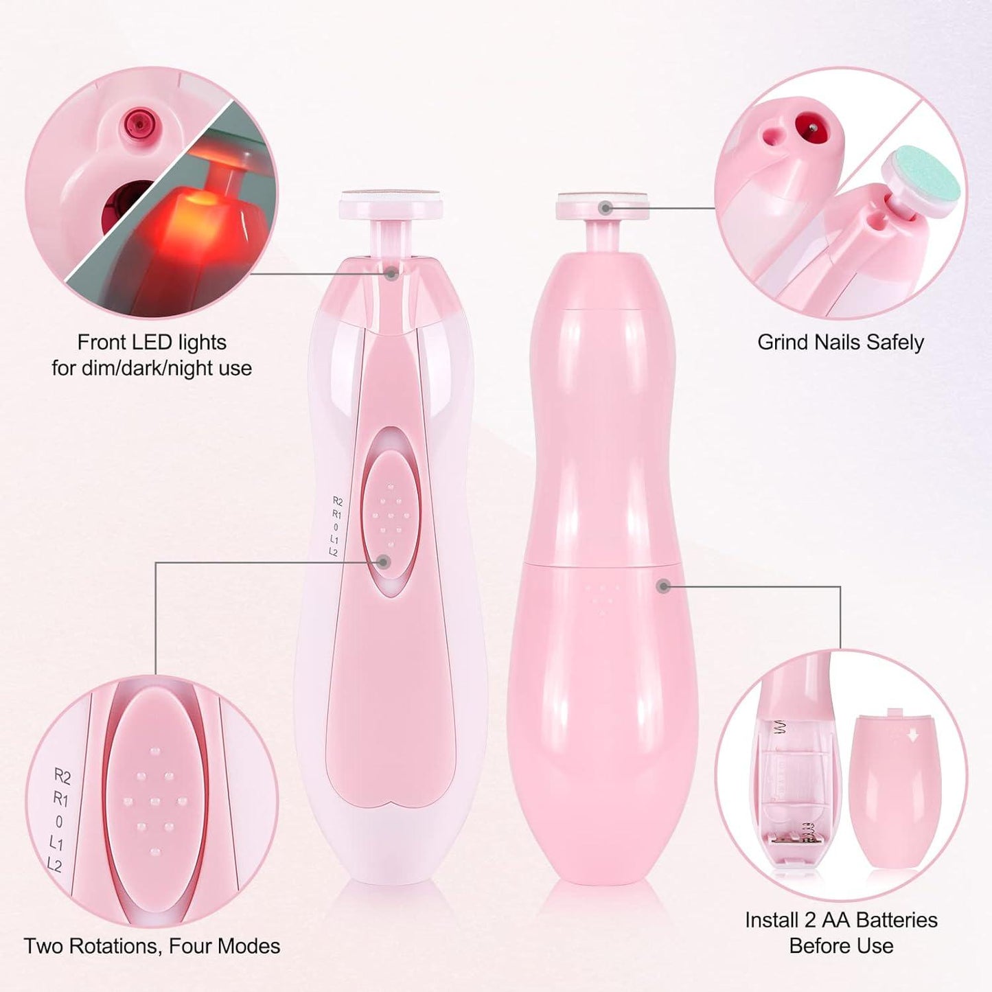 Electric Nail Trimmers - Electric Baby Nail File Kit Clippers Trimmer Toddler Toes Trim Nails Polish Care