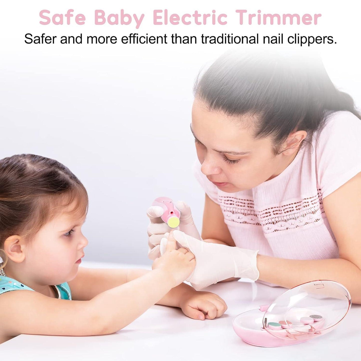 Electric Nail Trimmers - Electric Baby Nail File Kit Clippers Trimmer Toddler Toes Trim Nails Polish Care