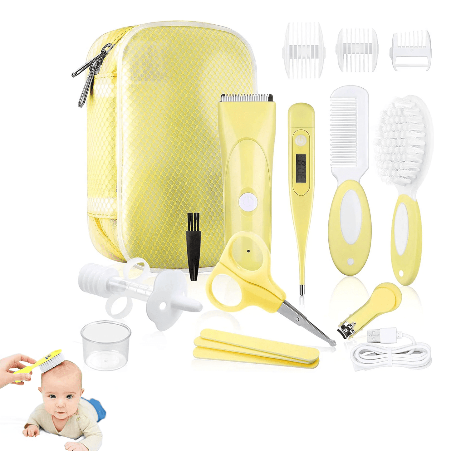 Baby Grooming Kit - 16PCS Newborn Baby Care Accessories Safety Cutter Nail Care Set