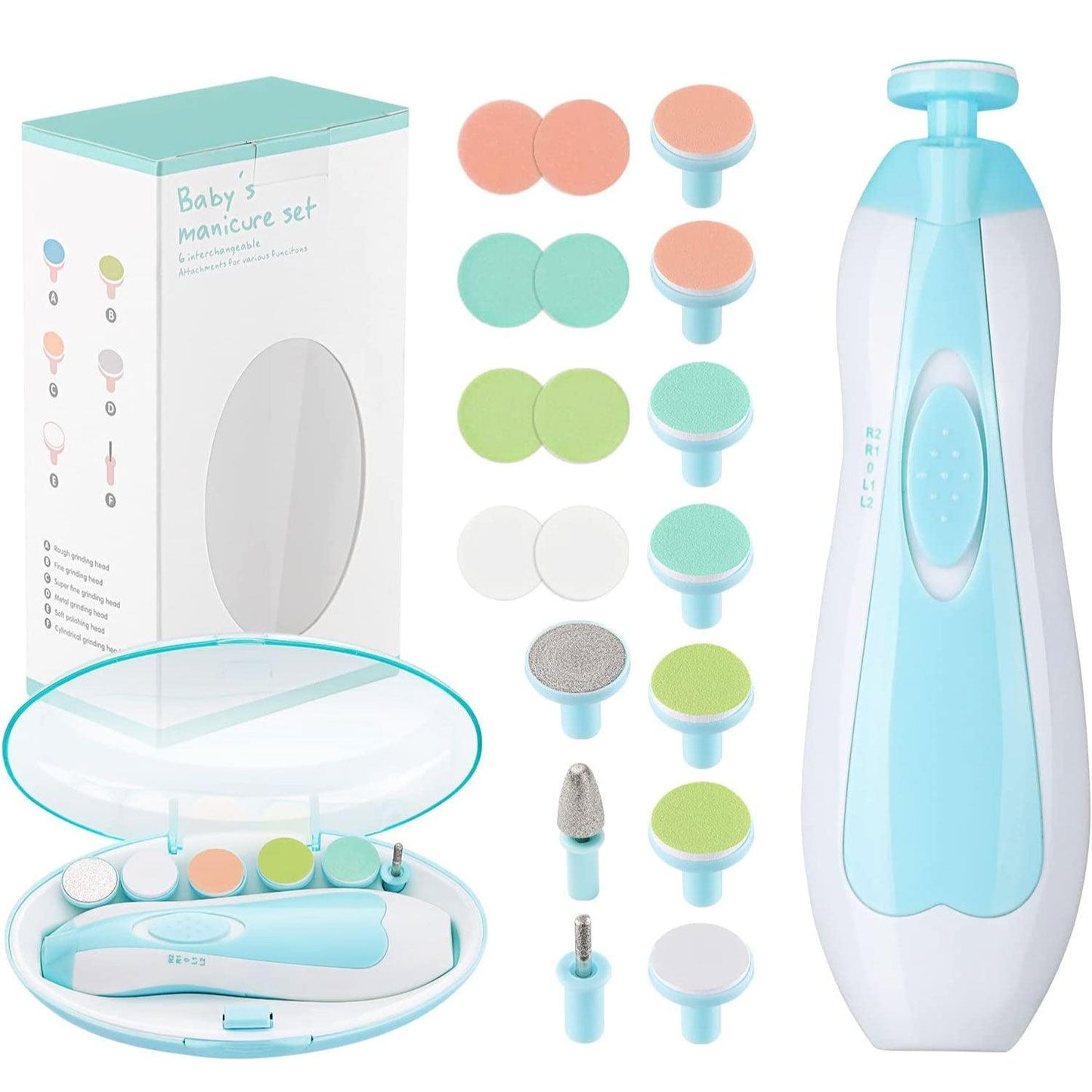 Baby Nail Trimmer - Safe Baby Fingernail Clippers Electric Nail Cutter Newborn Nail Clippers Baby Nail Care Set for Infant Kids Adult Toes