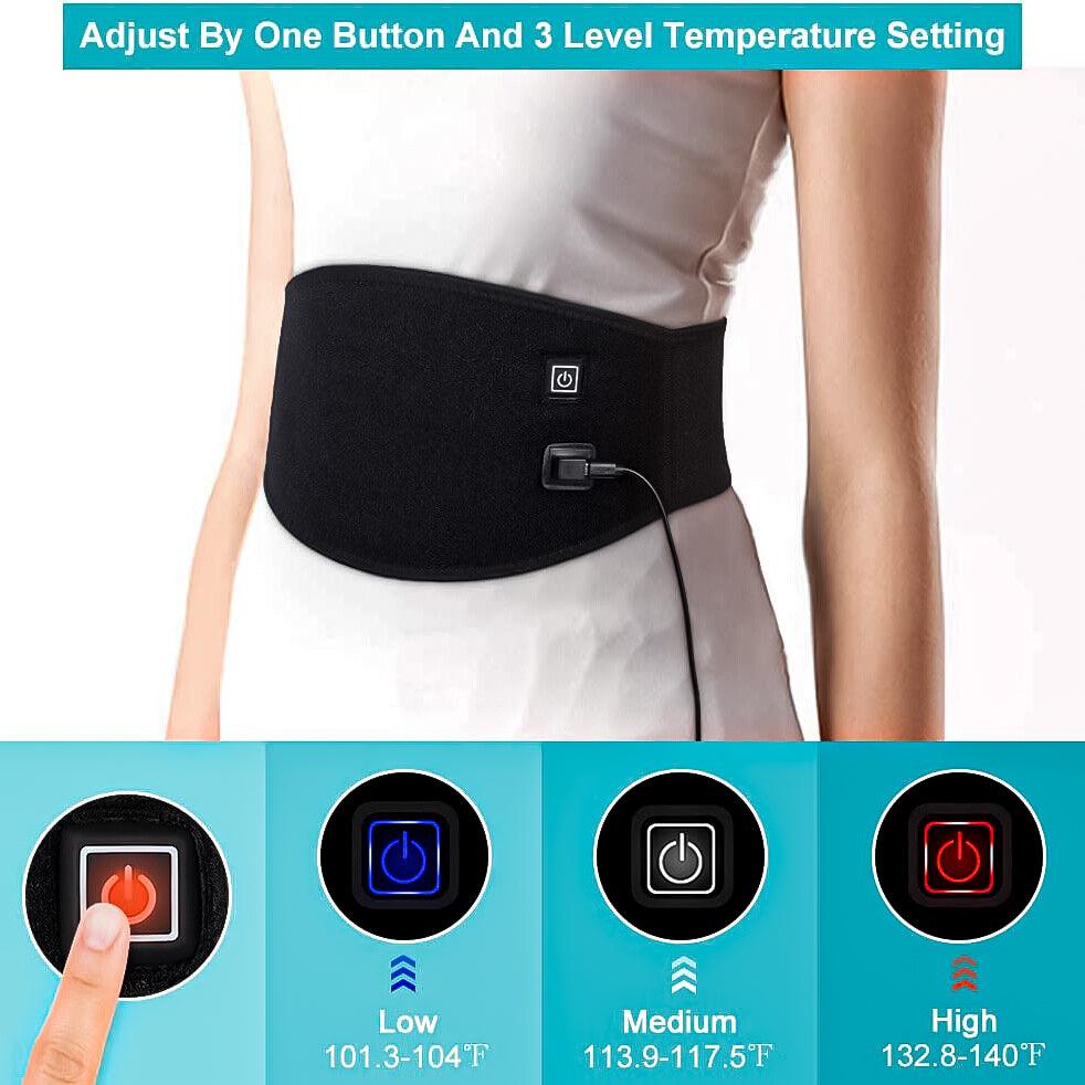 Heated Belts Back Pain - Back Heating Belt Heated Waist Belt USB Waist Heating Pad Belly Warmer Band