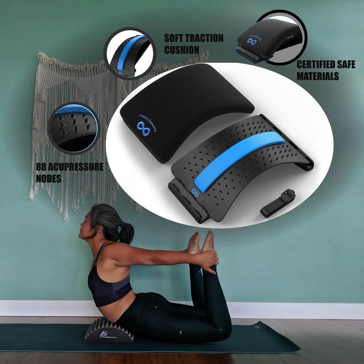 Back Stretcher Posture Corrector - Back Pain & Tension Relief Lower Lumbar Massage