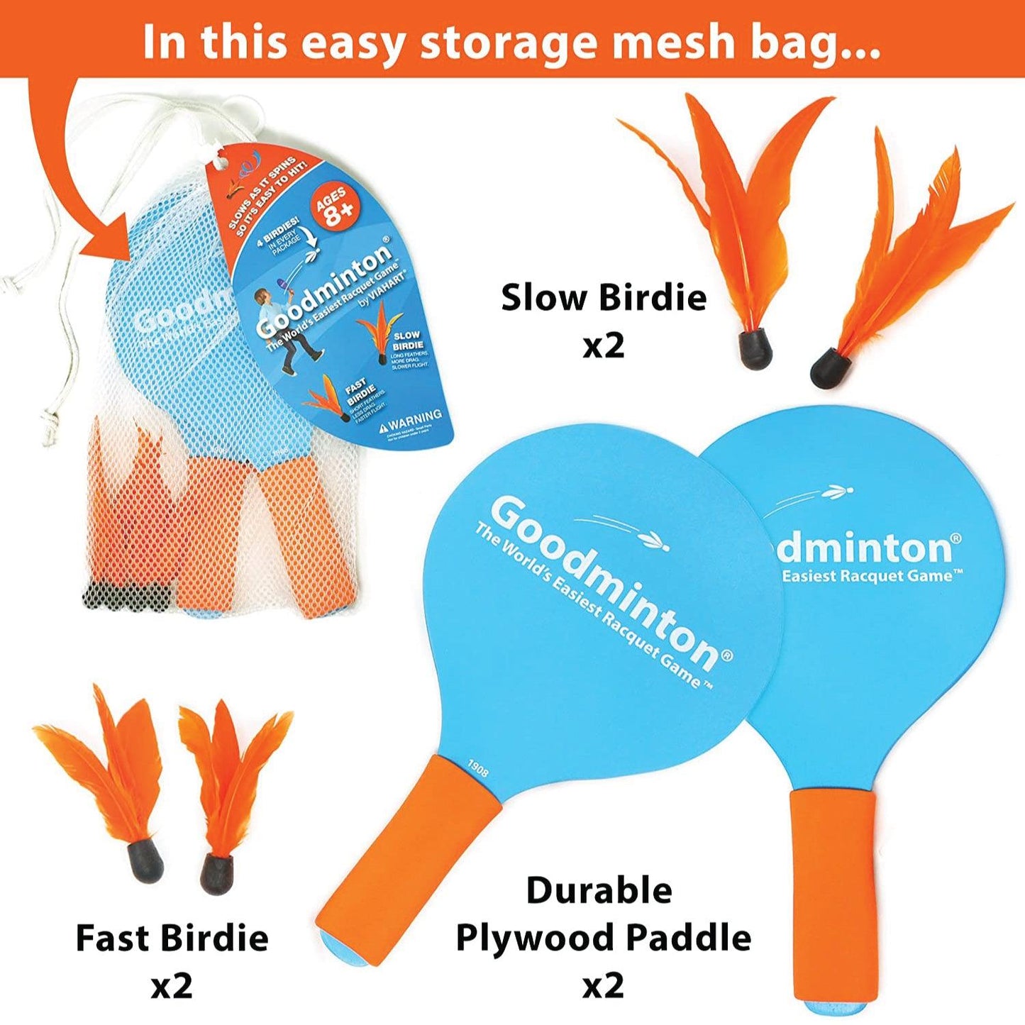 Goodminton Birdies - Goodminton Racquet The Easiest Goodminton Racquet Set for Kids and Grown-ups