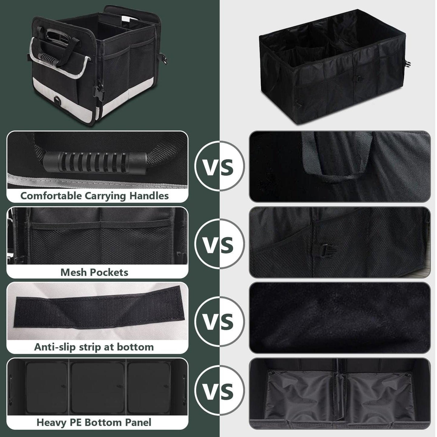 Car Boot Organiser - Heavy Duty Collapsible Foldable Tidy Pocket Storage