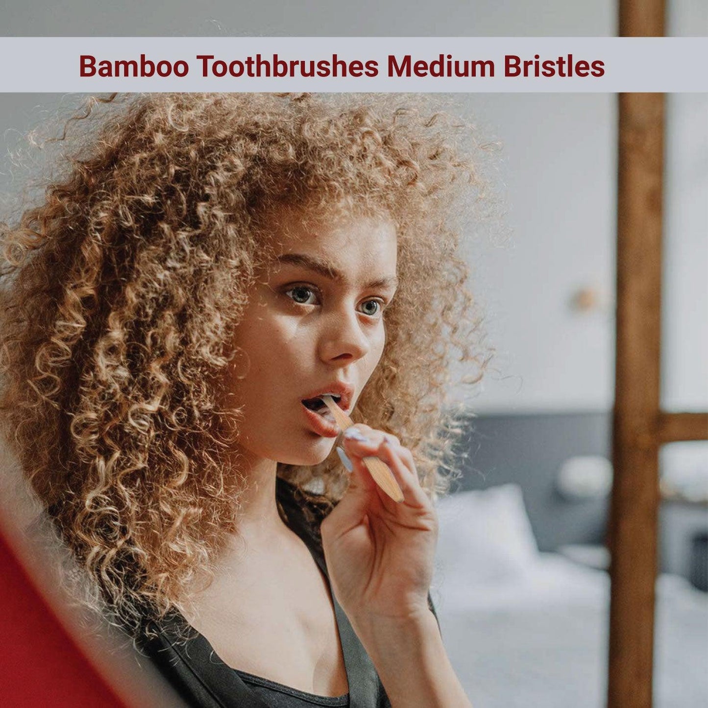 Bamboo Toothbrush Bristles - Goaycer Bamboo Toothbrushes Medium Bristles - Family 10 Pack Eco Friendly Biodegradable Organic Premium Wooden Toothbrush