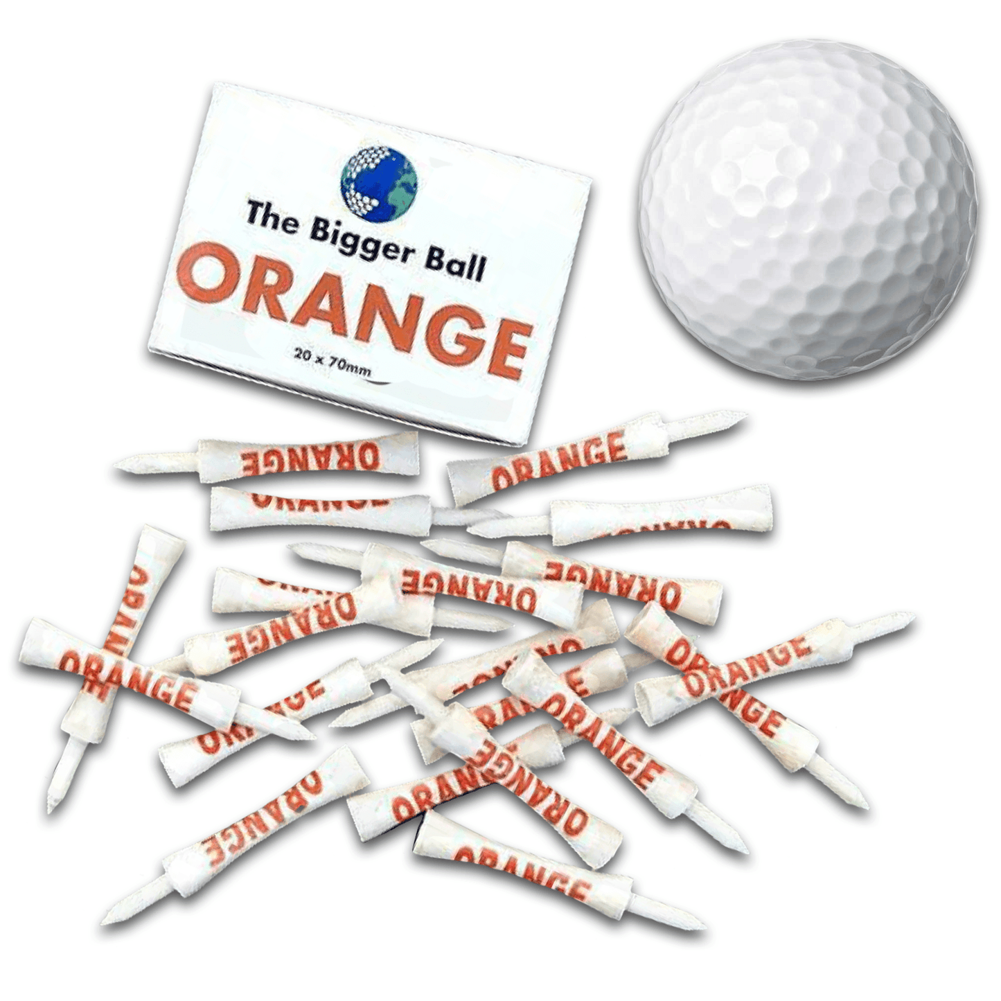 Bamboo Golf Tees - ORANGE (70mm) Bamboo Castle Golf Tees